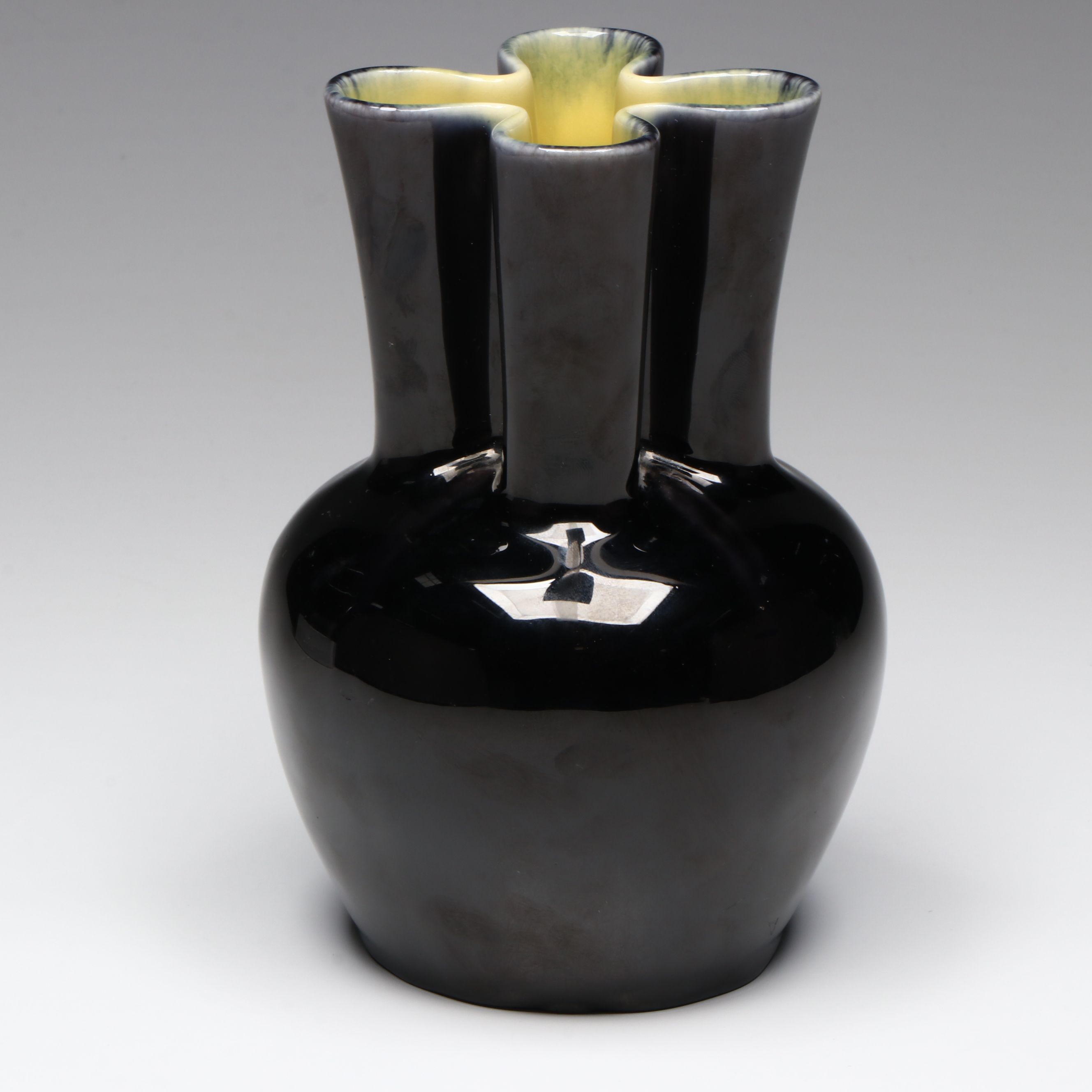 Rookwood Pottery Quatrefoil Vase and Sugar Bowl, Early to Mid-20th Century