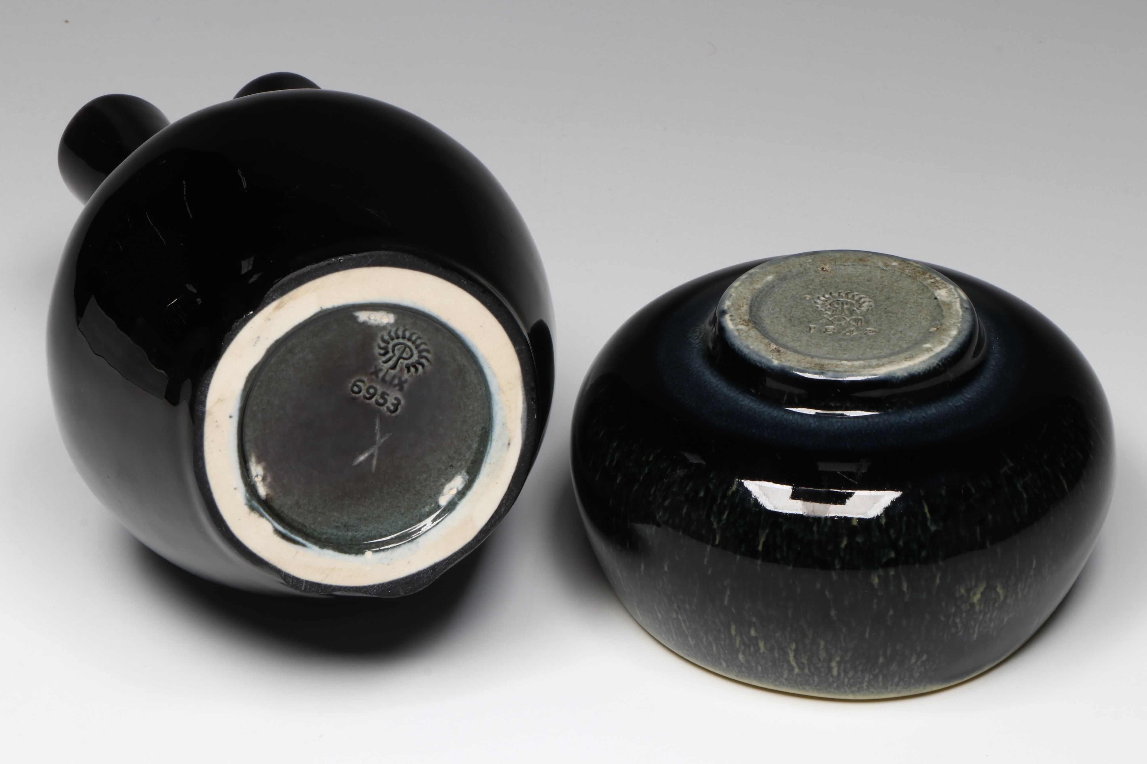 Rookwood Pottery Quatrefoil Vase and Sugar Bowl, Early to Mid-20th Century