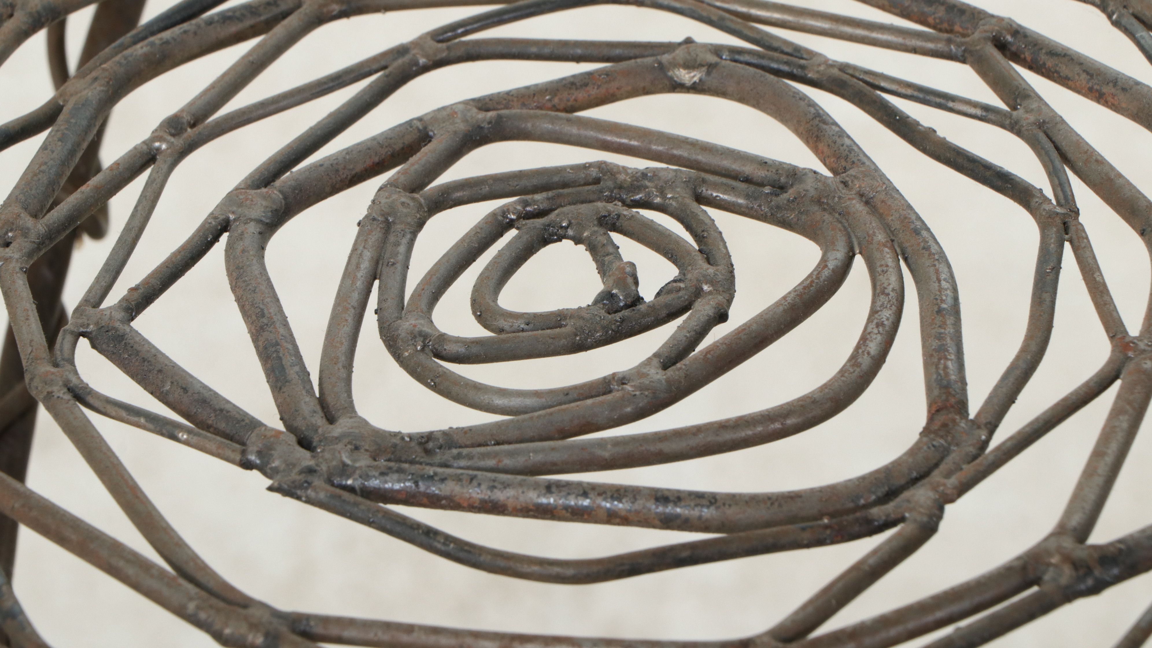 Brutalist Hand-Wrought Iron Rebar Pedestal