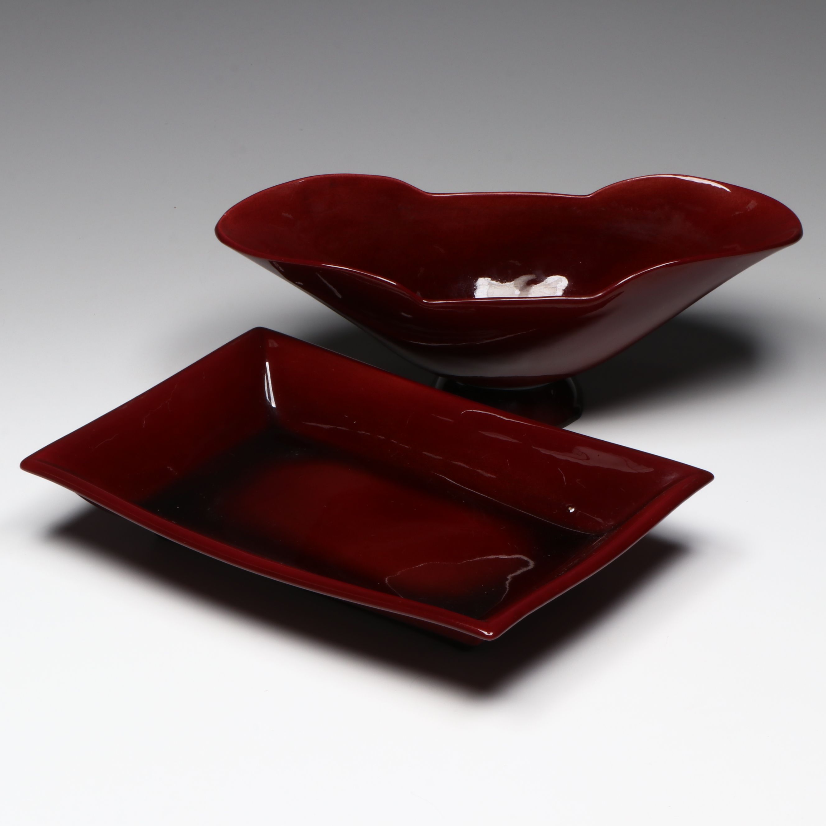 Rookwood Pottery Centerpiece Bowl and Tray, Mid-20th Century