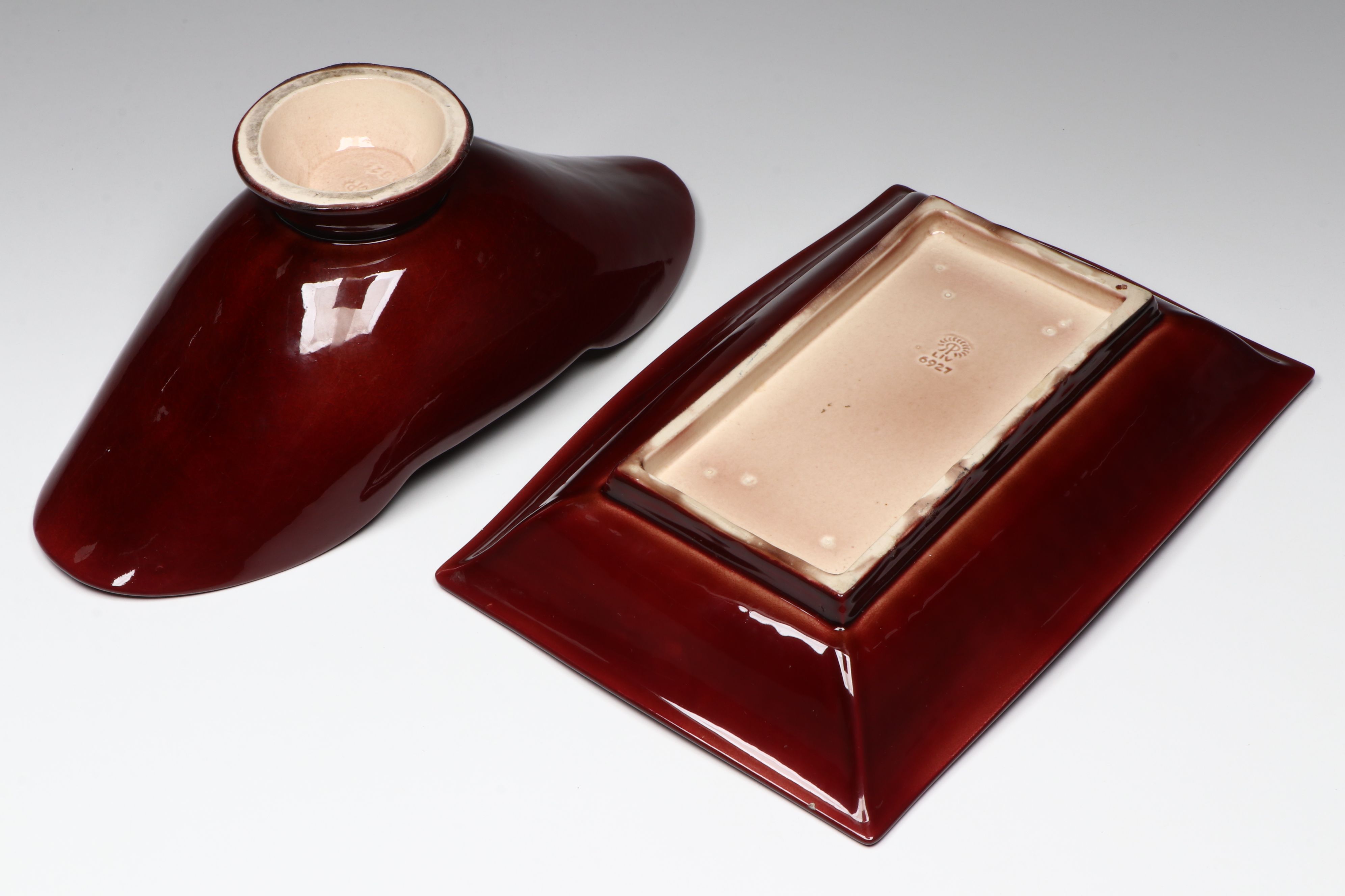 Rookwood Pottery Centerpiece Bowl and Tray, Mid-20th Century