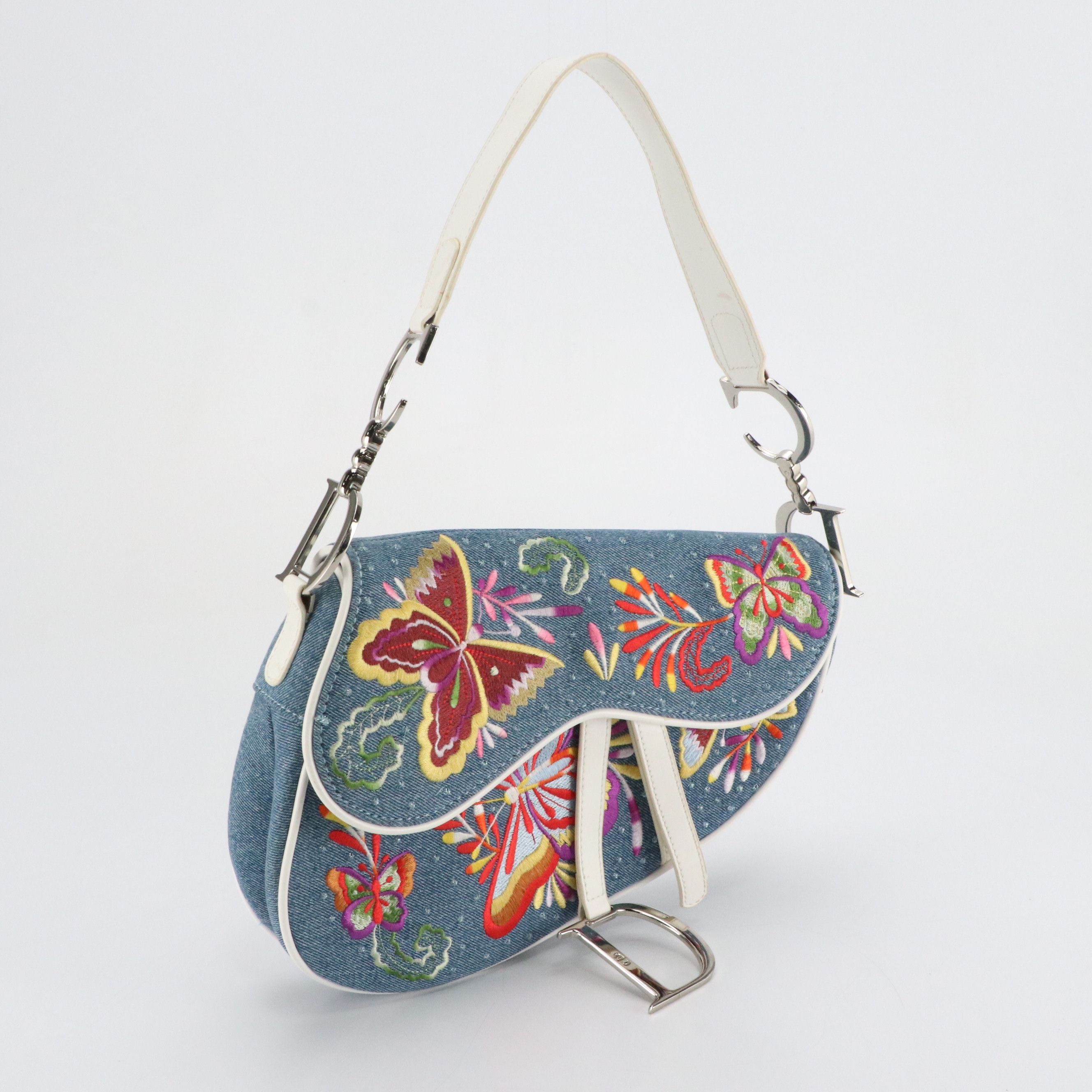 Christian Dior Butterfly Embroidered Saddle Bag