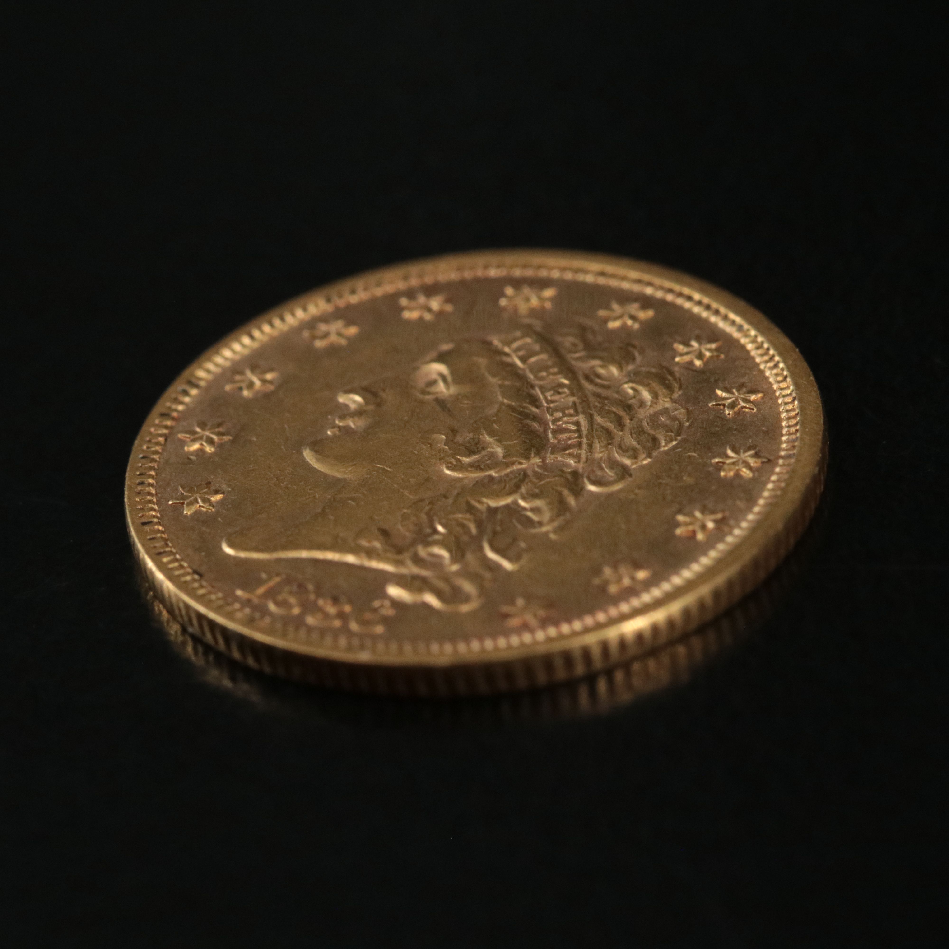 1836 U.S. Classic Head Two and One Half Dollar Gold Coin