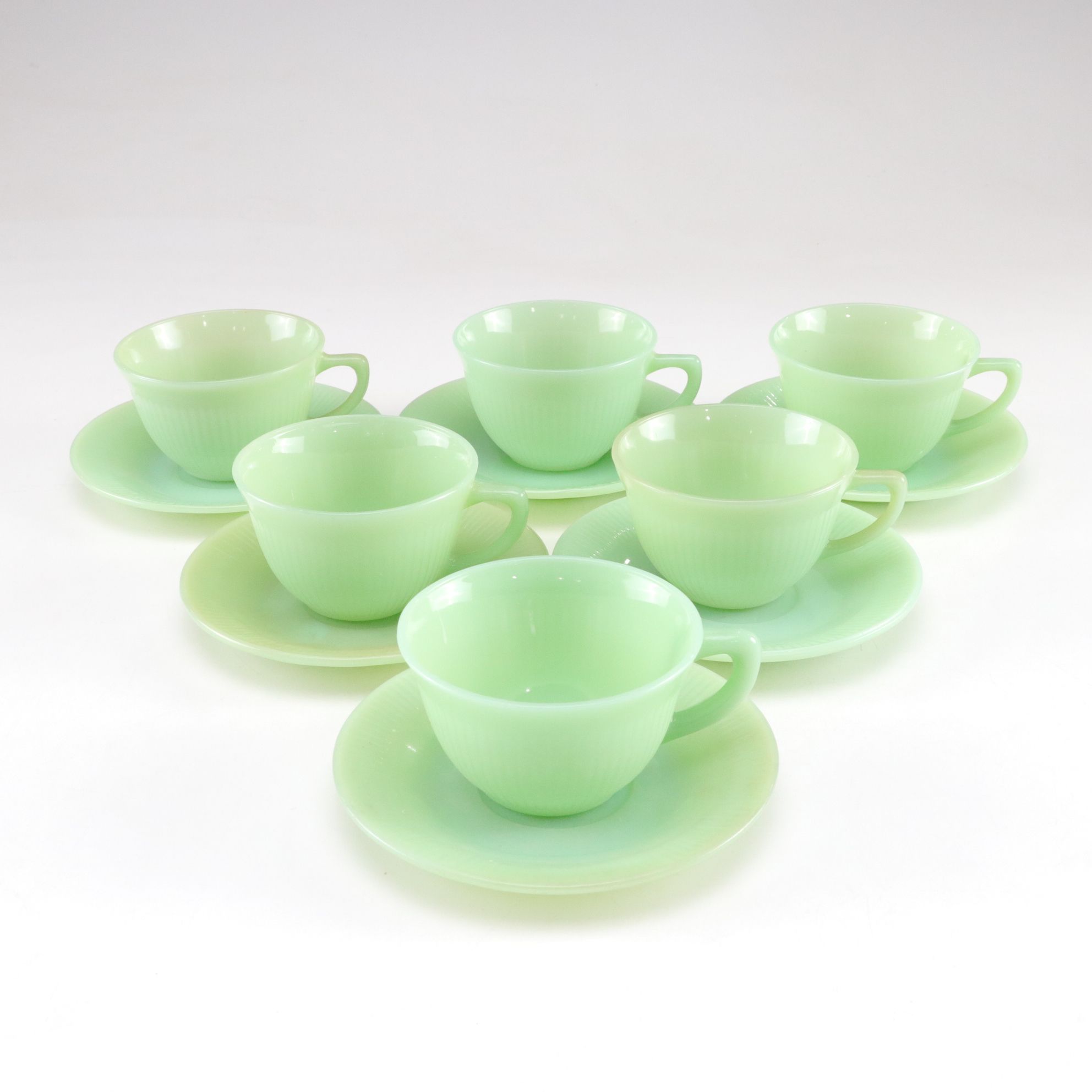 Anchor Hocking Fire-King "Jane Ray" Jadeite Dinnerware Collection