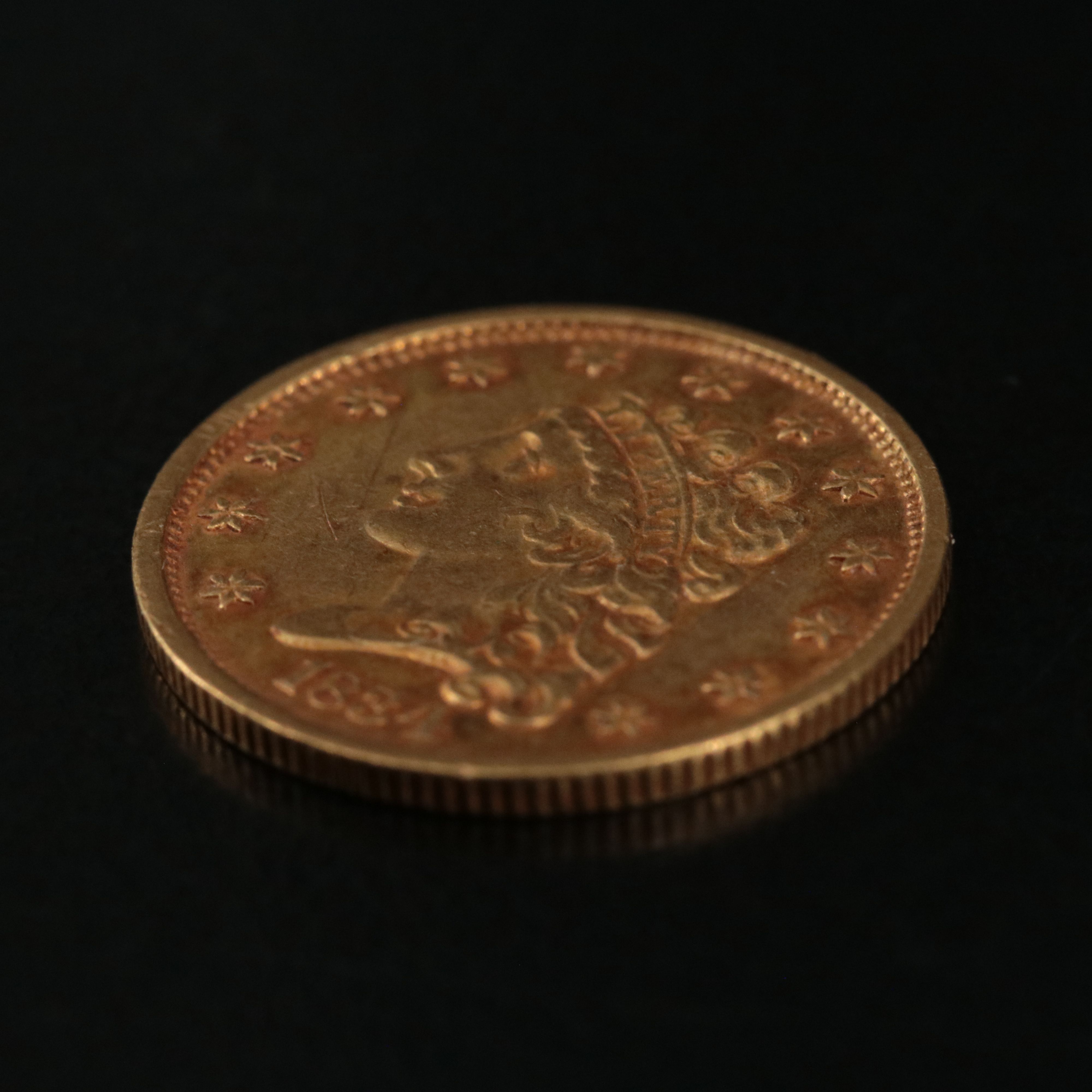 1836 U.S. Classic Head Two and One Half Dollar Gold Coin