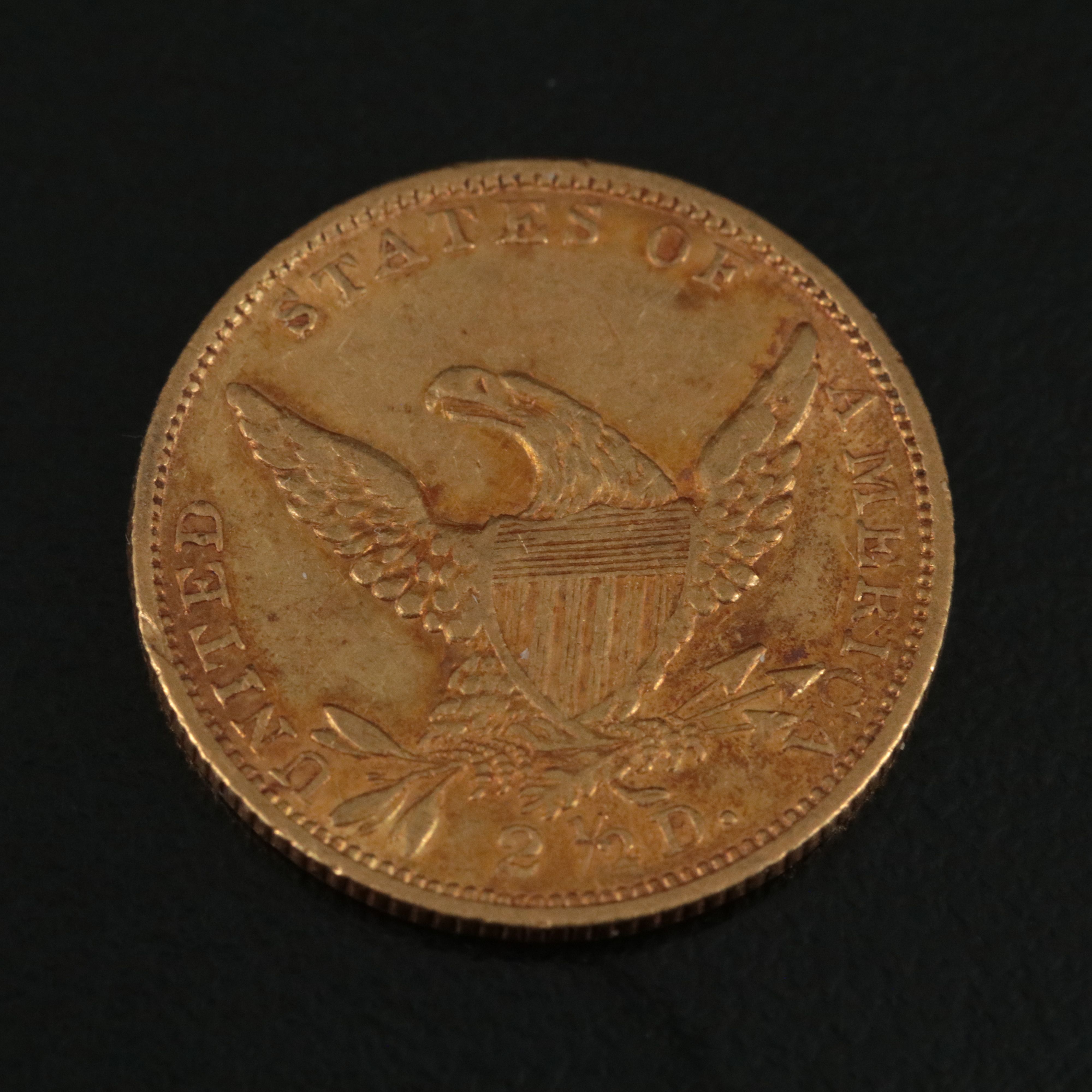 1836 U.S. Classic Head Two and One Half Dollar Gold Coin