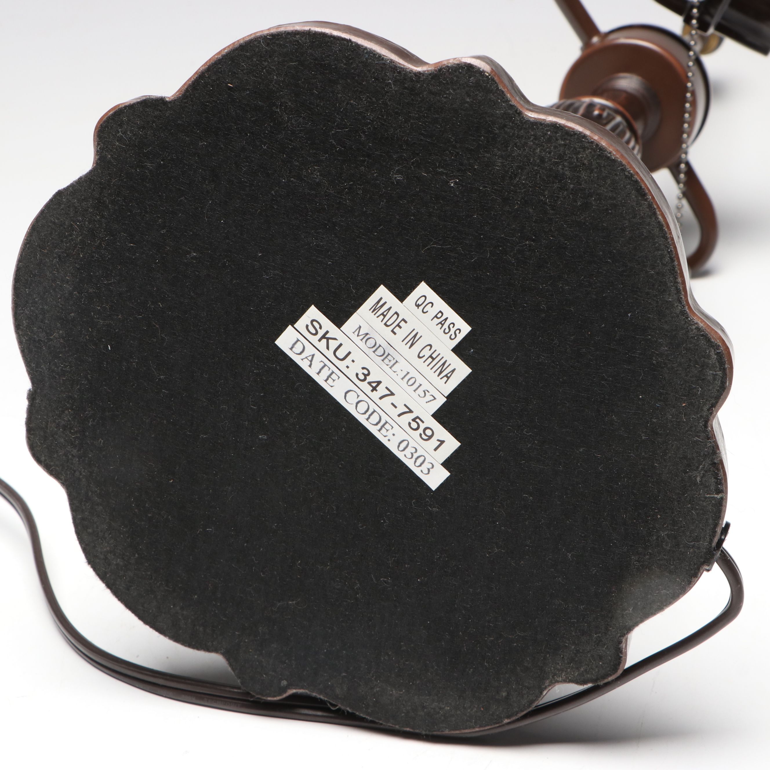 Art Nouveau Cast Metal Table Lamp with Dragonfly Slag Glass Shade