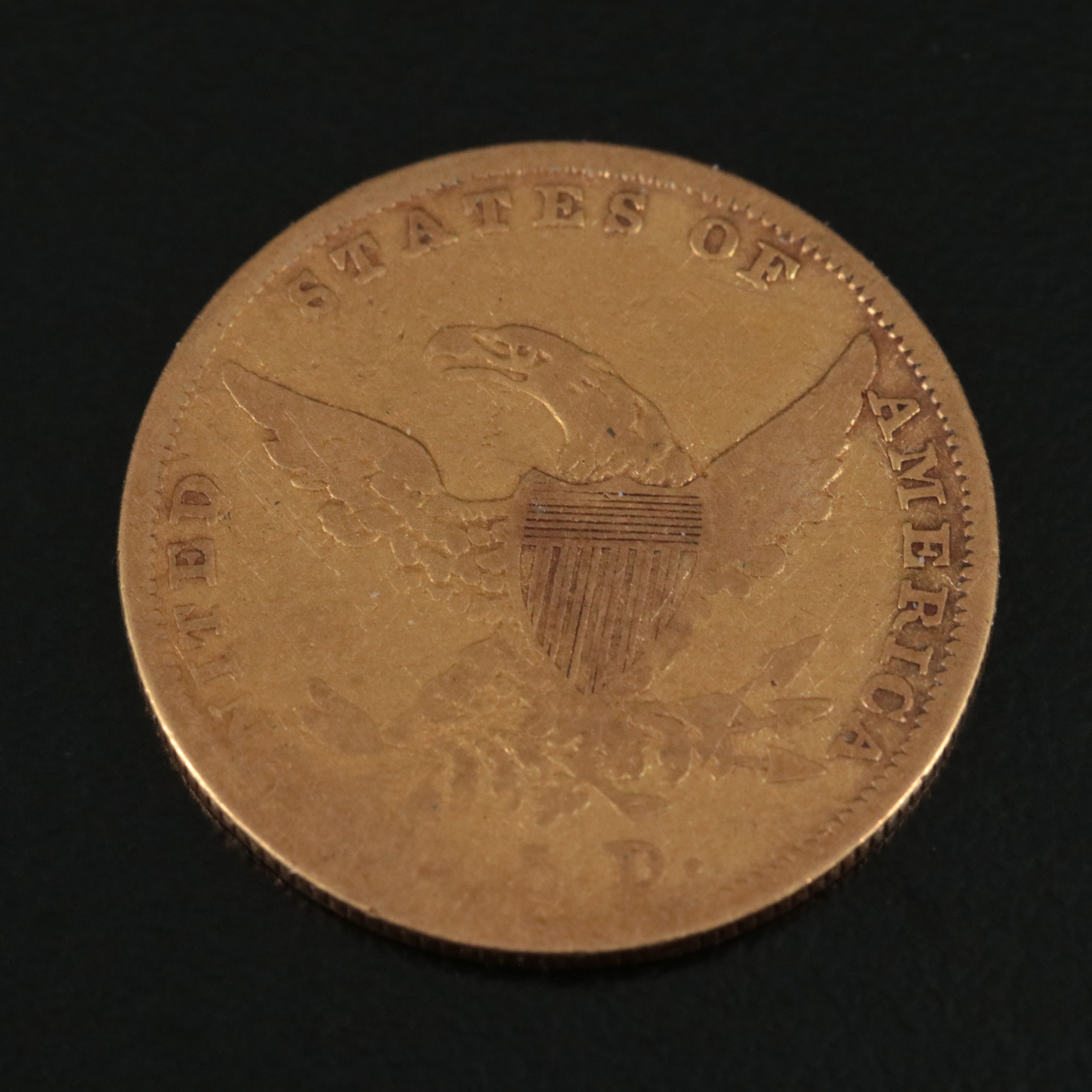 1836 U.S. Classic Head Five Dollar Gold Coin