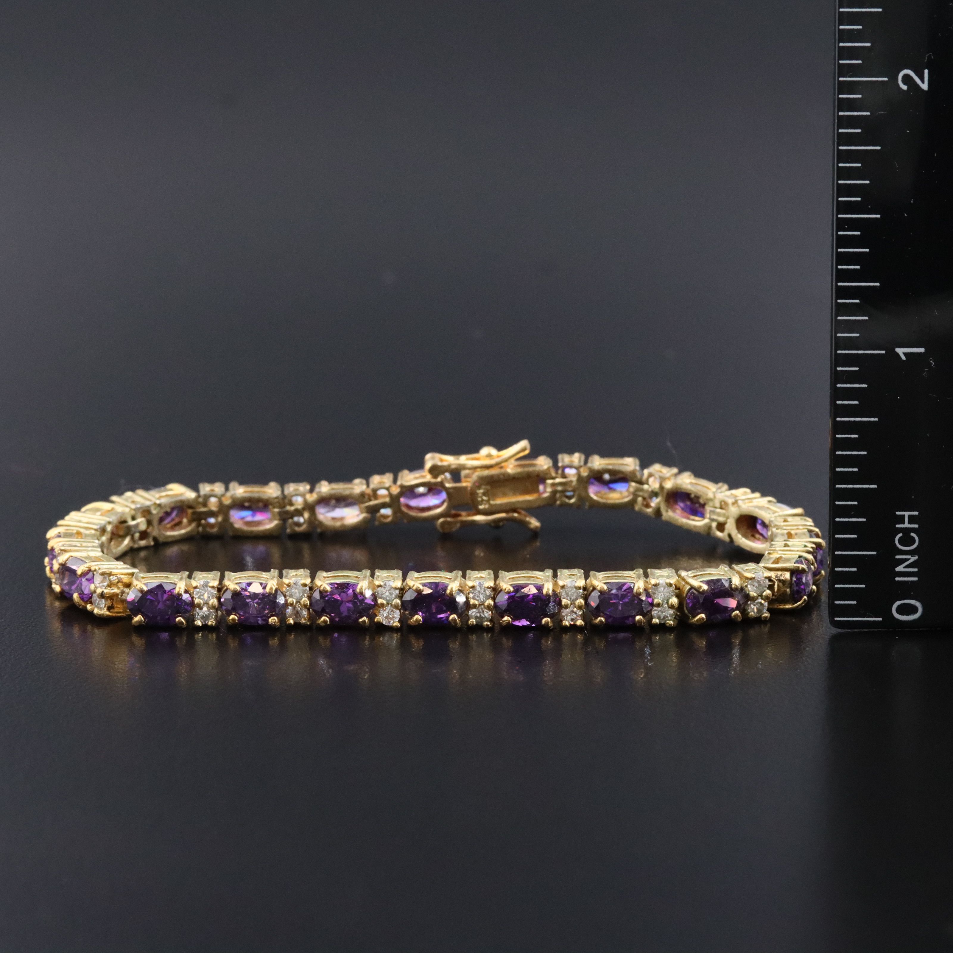 Sterling Garnet and CZ Bracelets