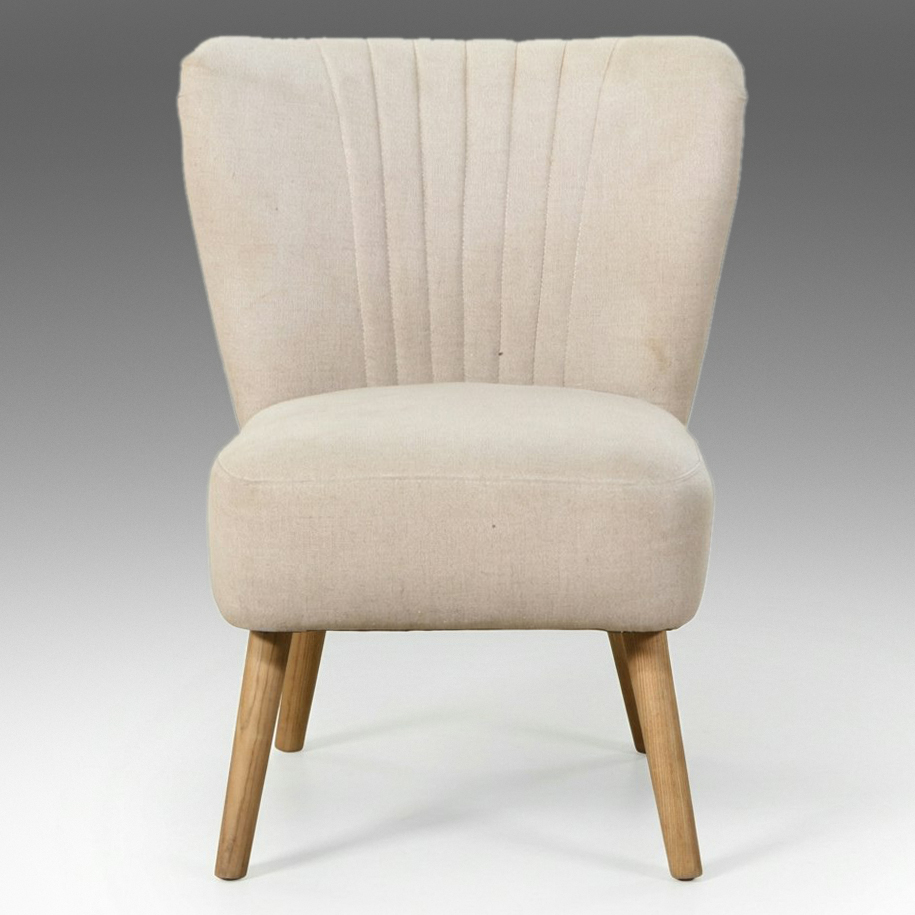 Modern Channel-Tufted Upholstered Slipper Chair
