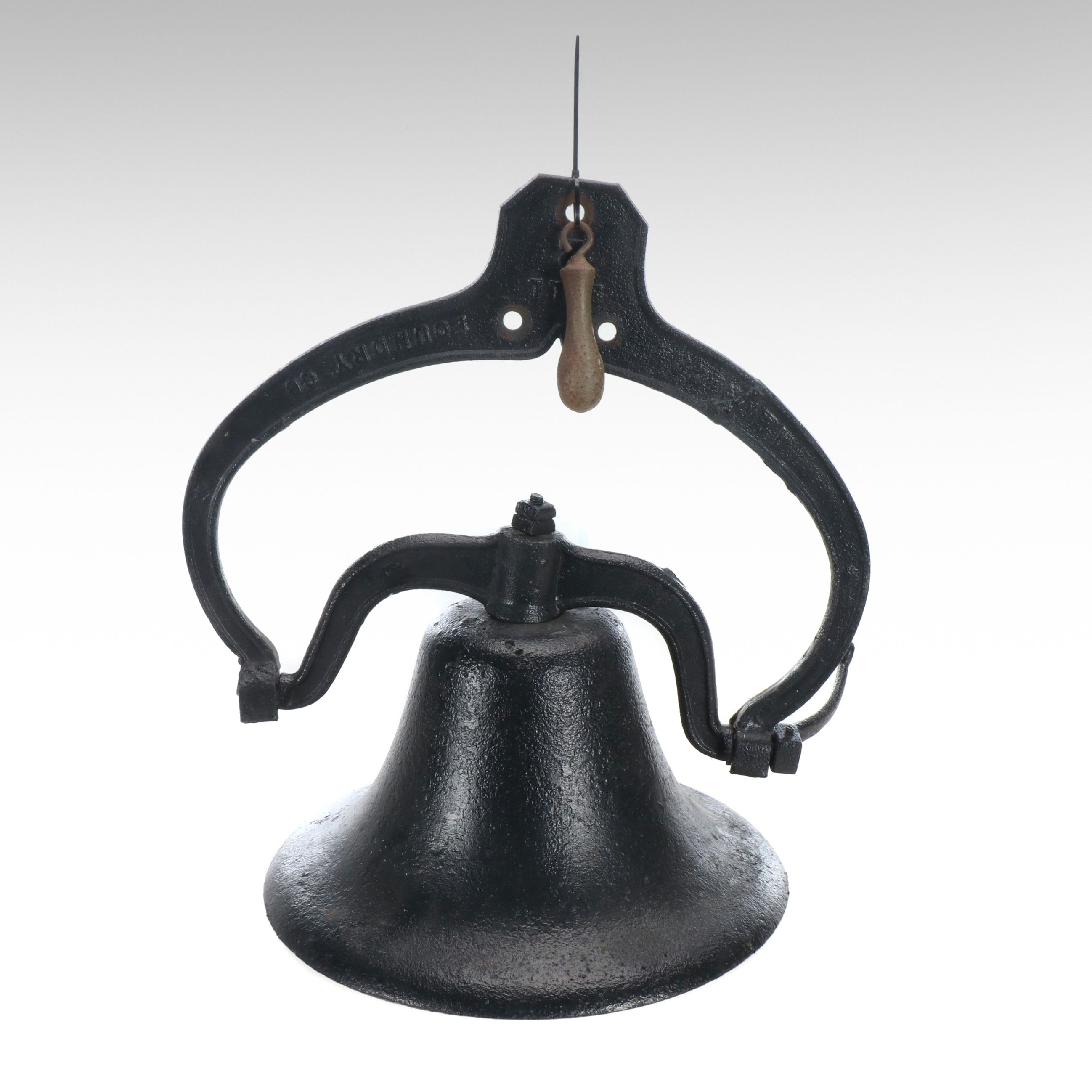 Cast Iron Farm or School Bell with Cast Iron Yoke