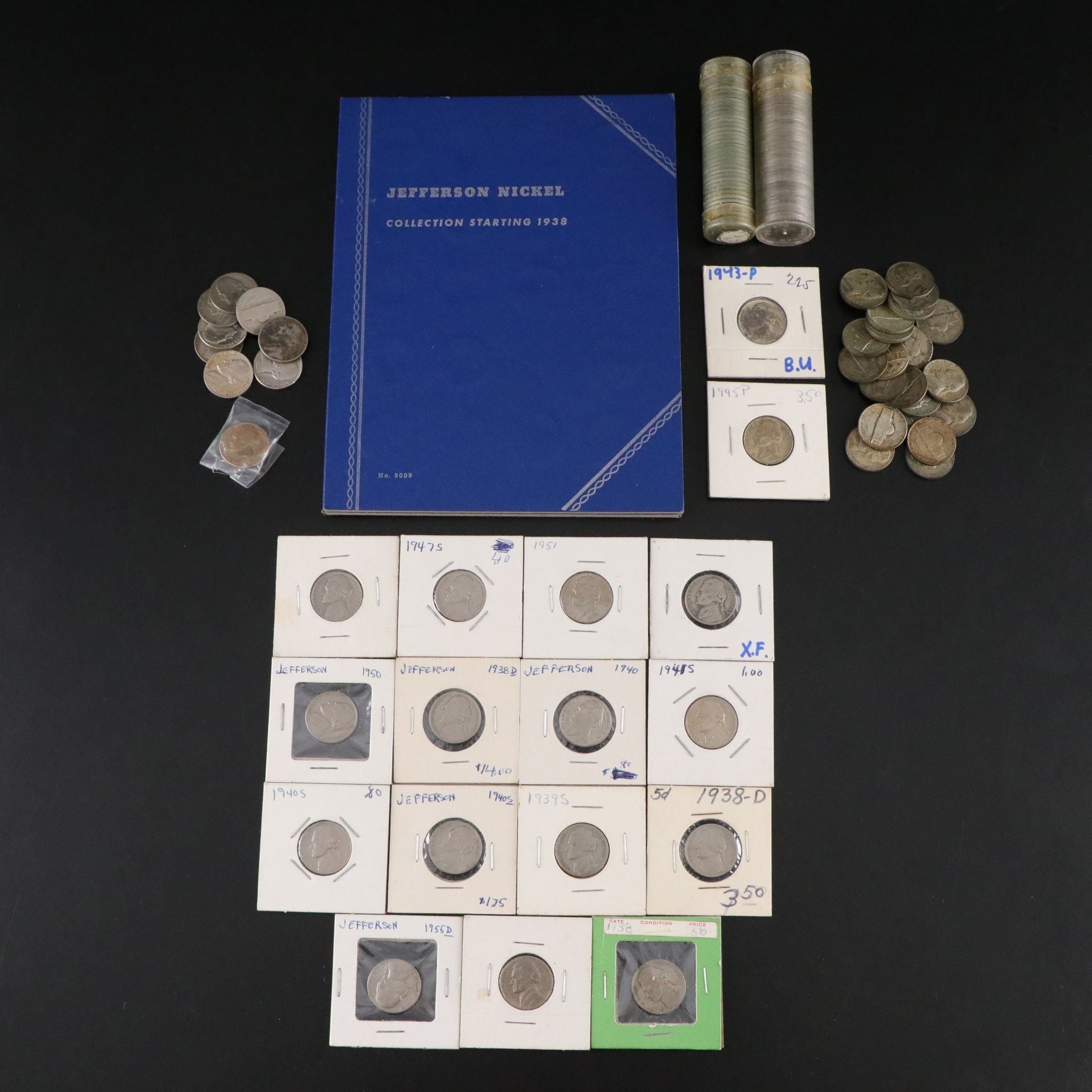 One Hundred and Forty Jefferson Nickels Including WWII-Era Silver Coins