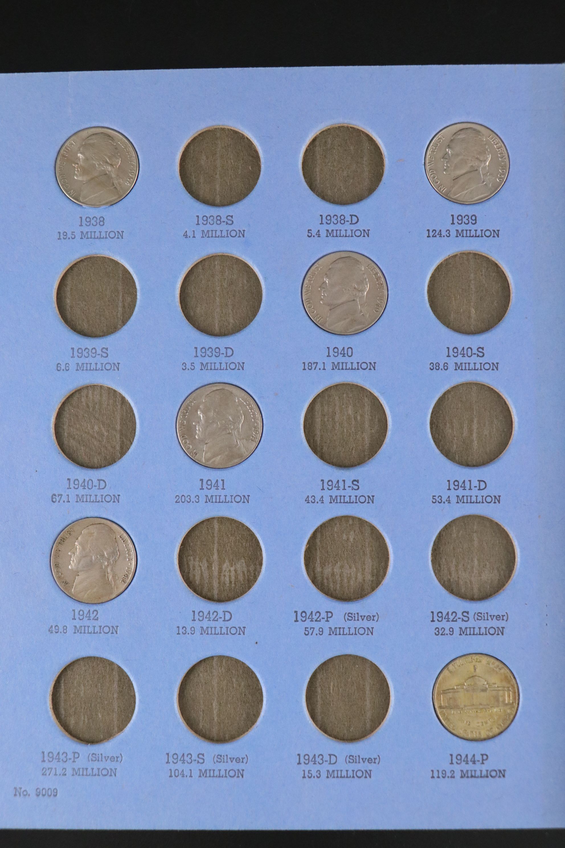 One Hundred and Forty Jefferson Nickels Including WWII-Era Silver Coins