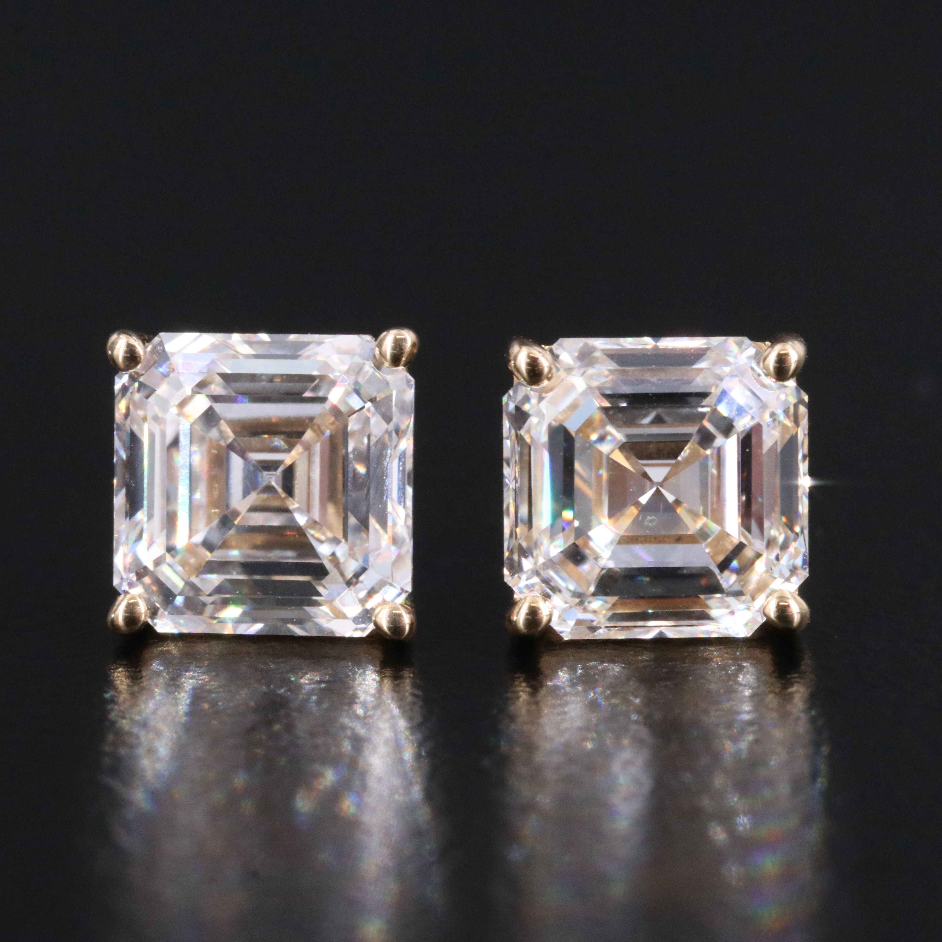 18K 4.02 CTW Lab Grown Diamond Stud Earrings with IGI Report
