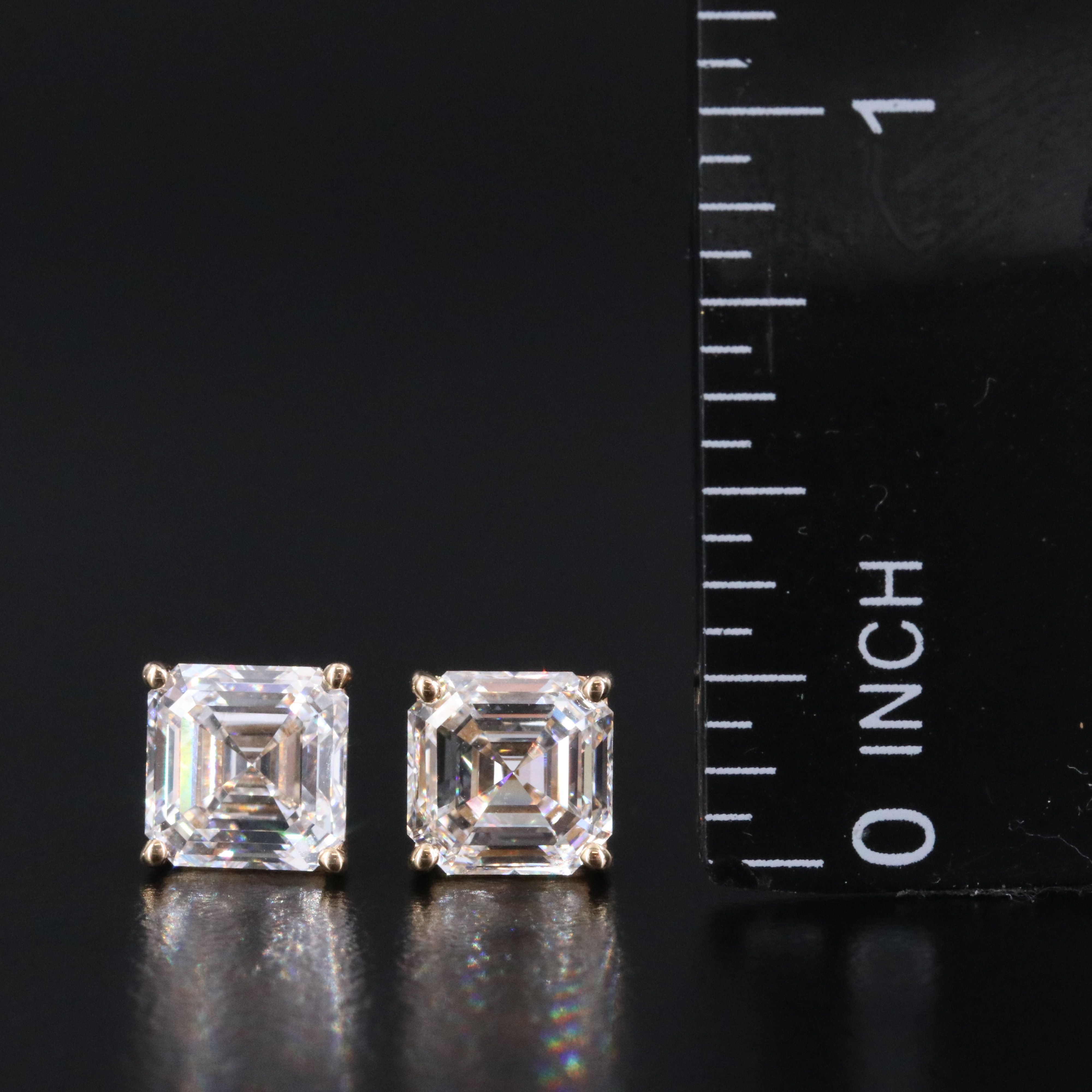 18K 4.02 CTW Lab Grown Diamond Stud Earrings with IGI Report