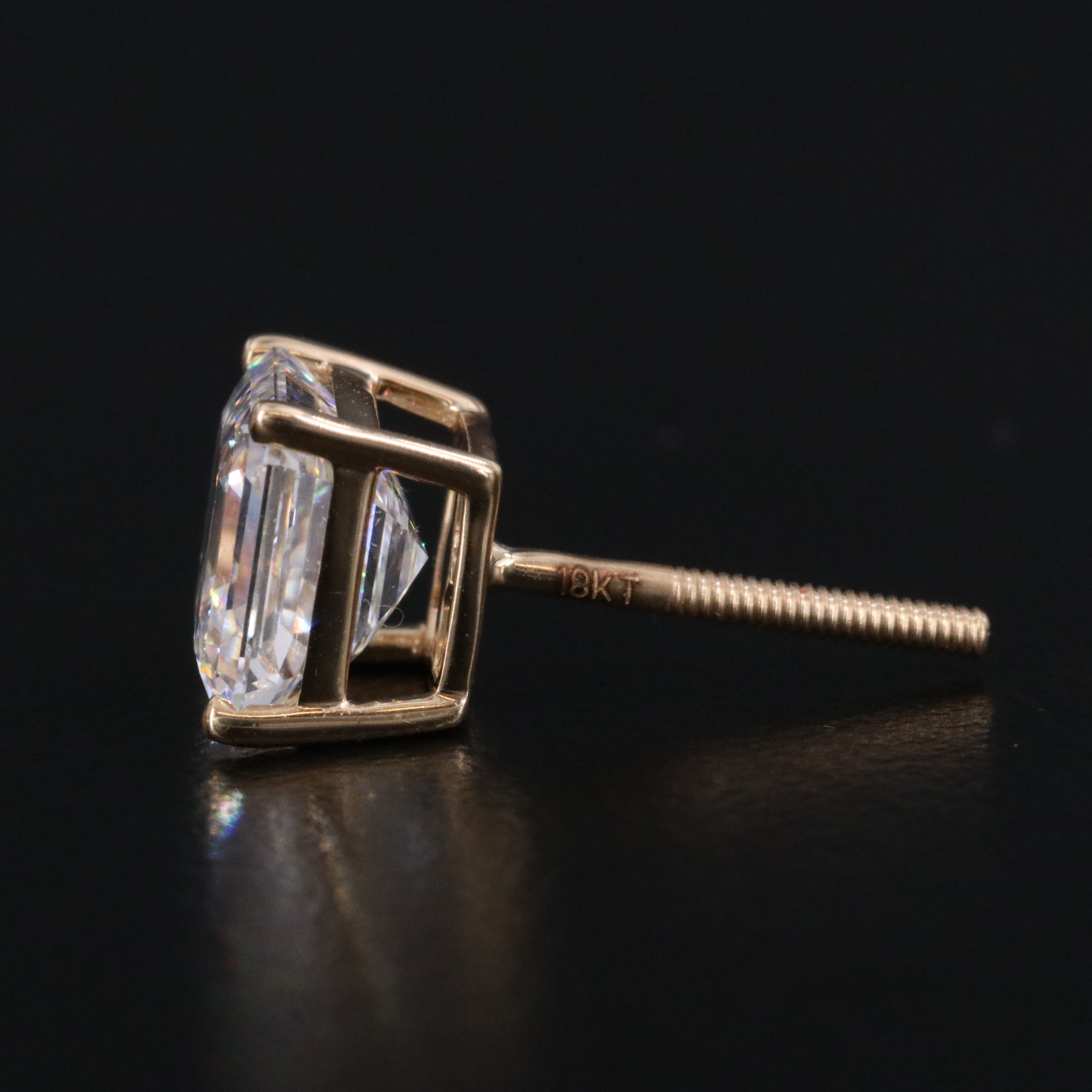 18K 4.02 CTW Lab Grown Diamond Stud Earrings with IGI Report