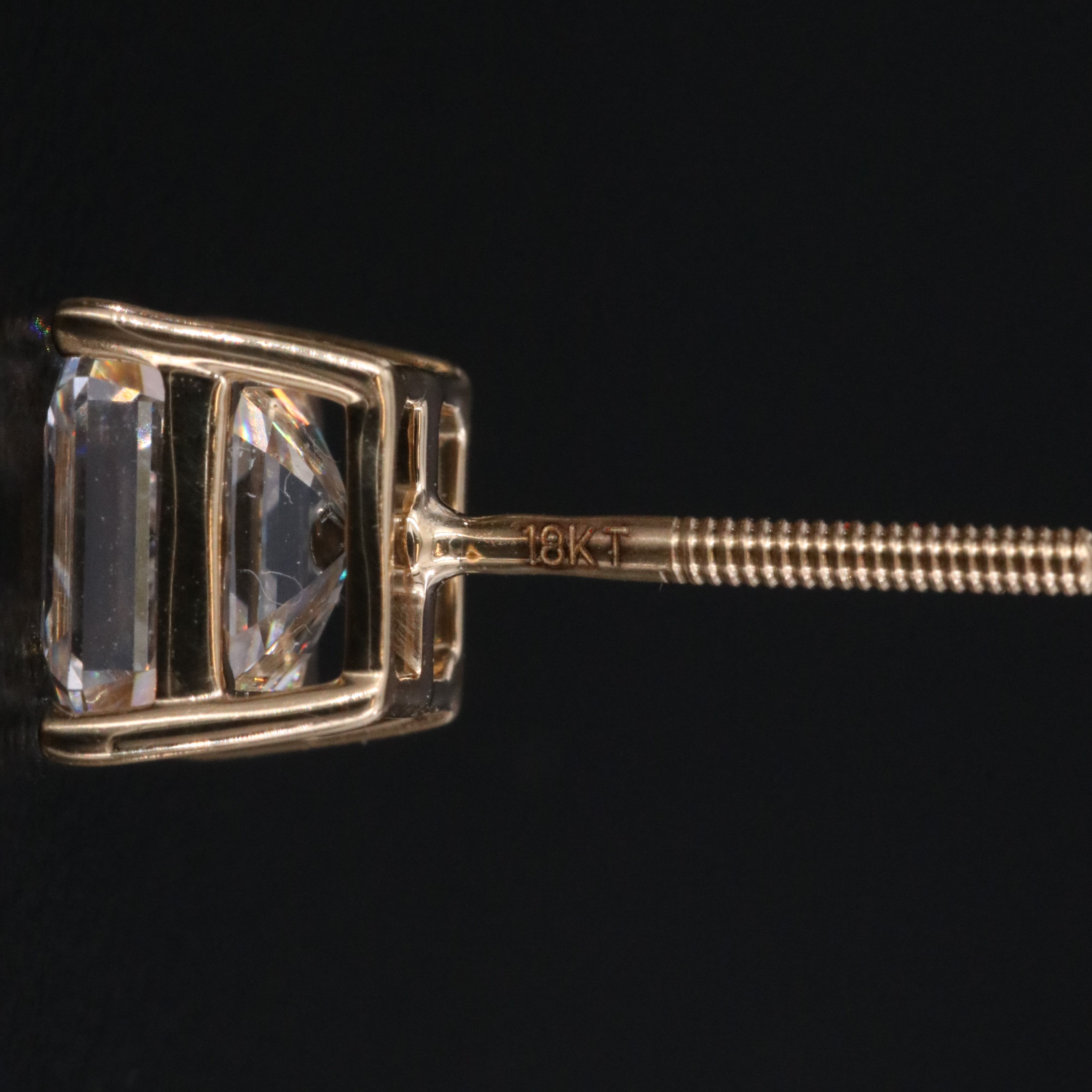 18K 4.02 CTW Lab Grown Diamond Stud Earrings with IGI Report