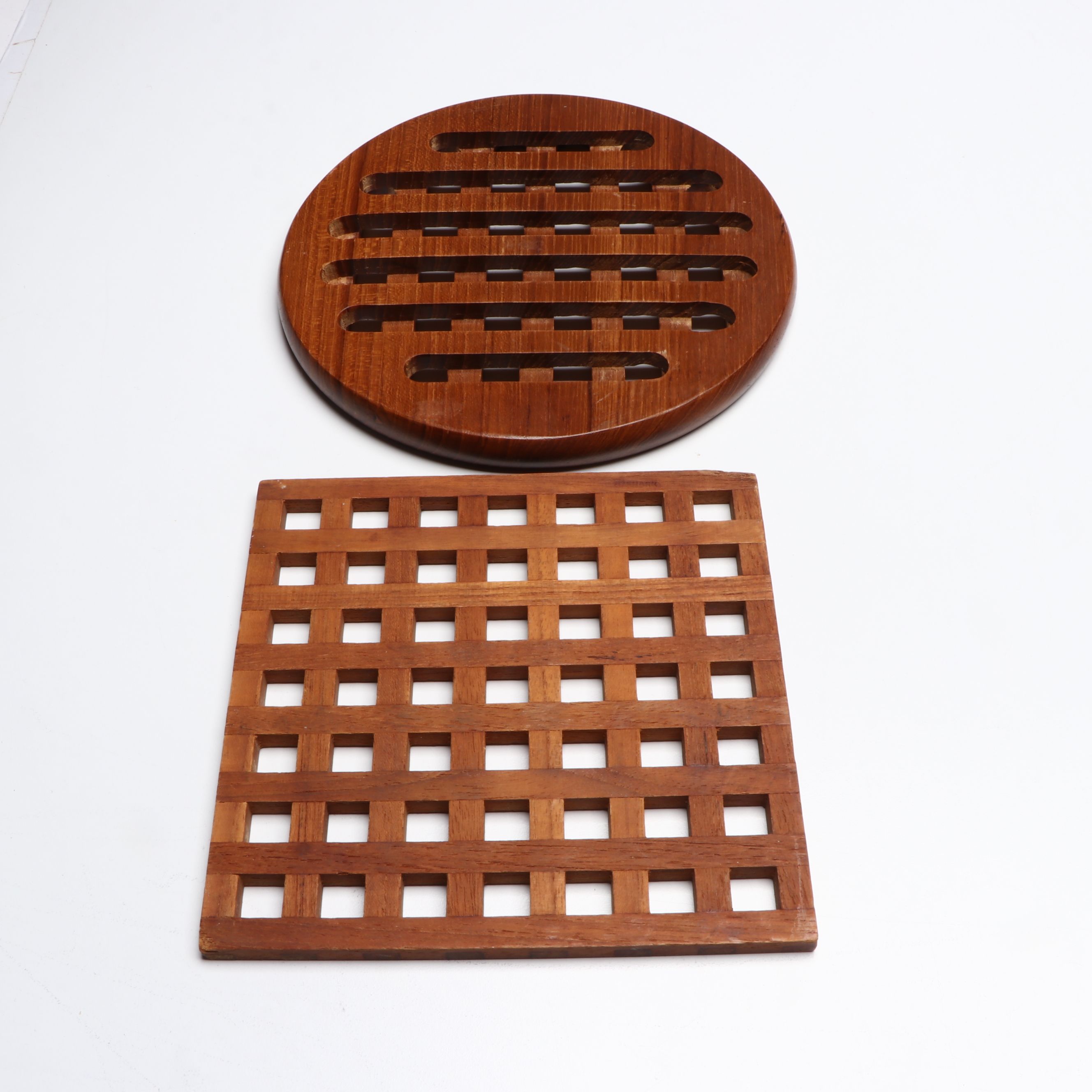 Dansk Teak Trays with Ceramic Hurricane Candle Lamps and More