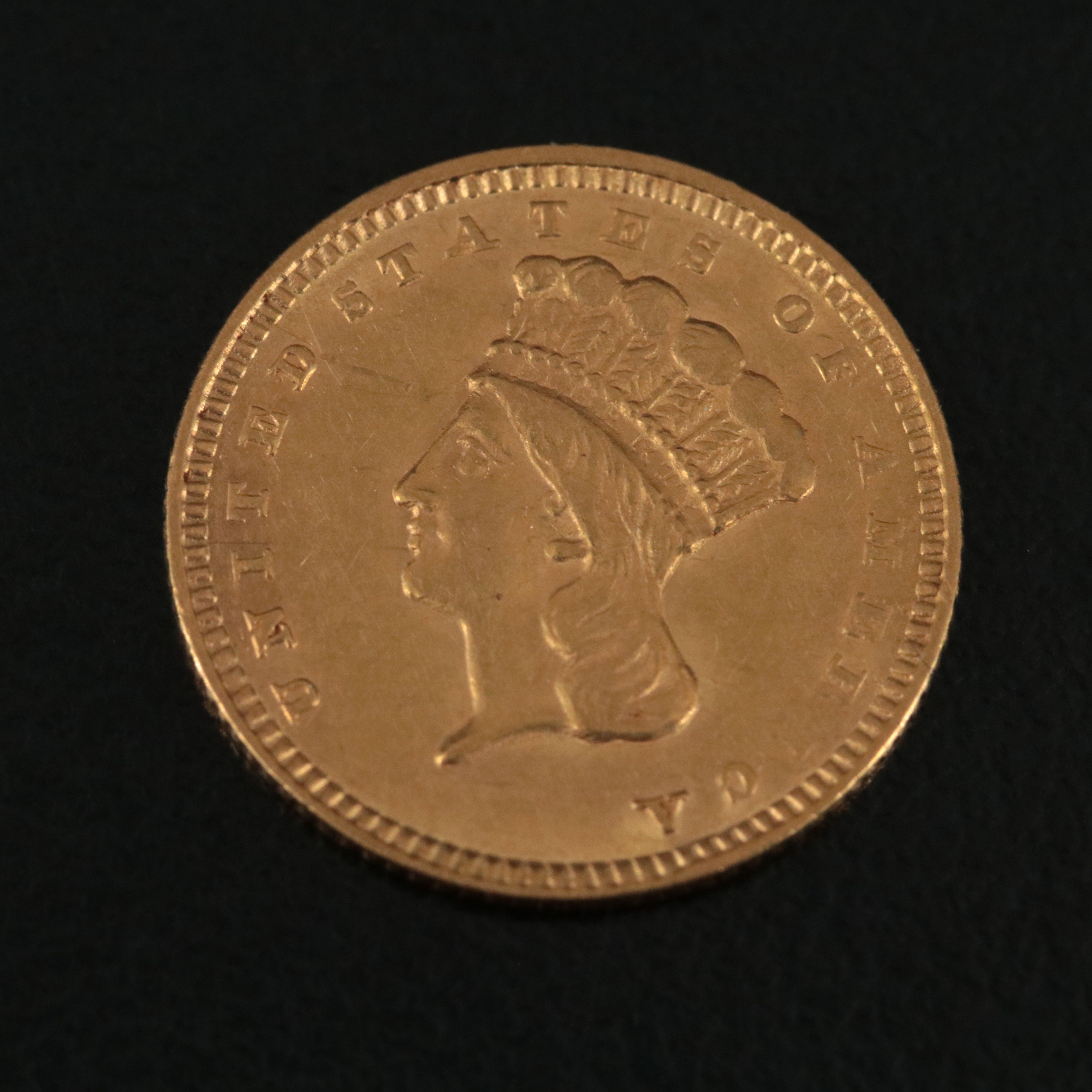1857 Indian Princess Head Type III Gold Dollar