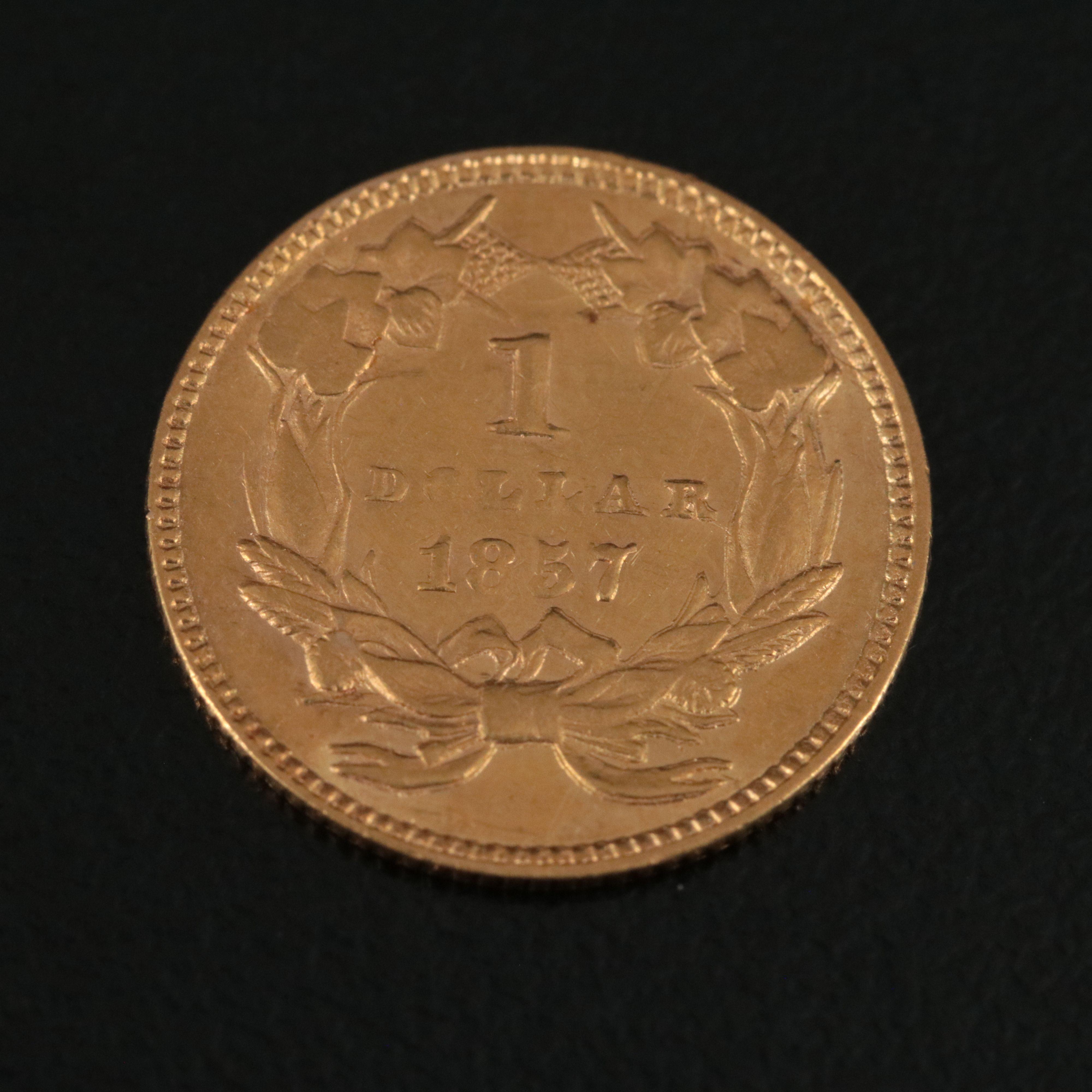 1857 Indian Princess Head Type III Gold Dollar