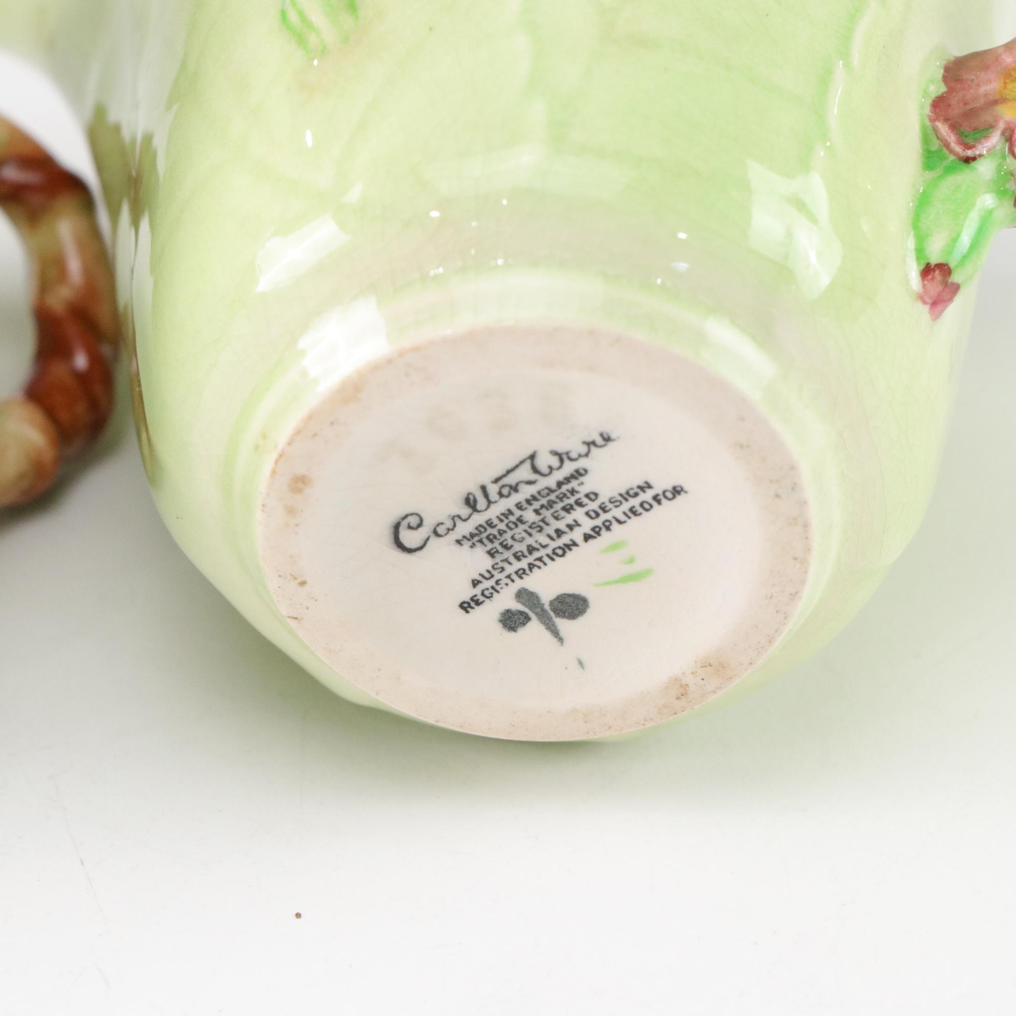 English Carlton Ware "Primula" and "Blackberry" Pitchers & Dishes, 1950s