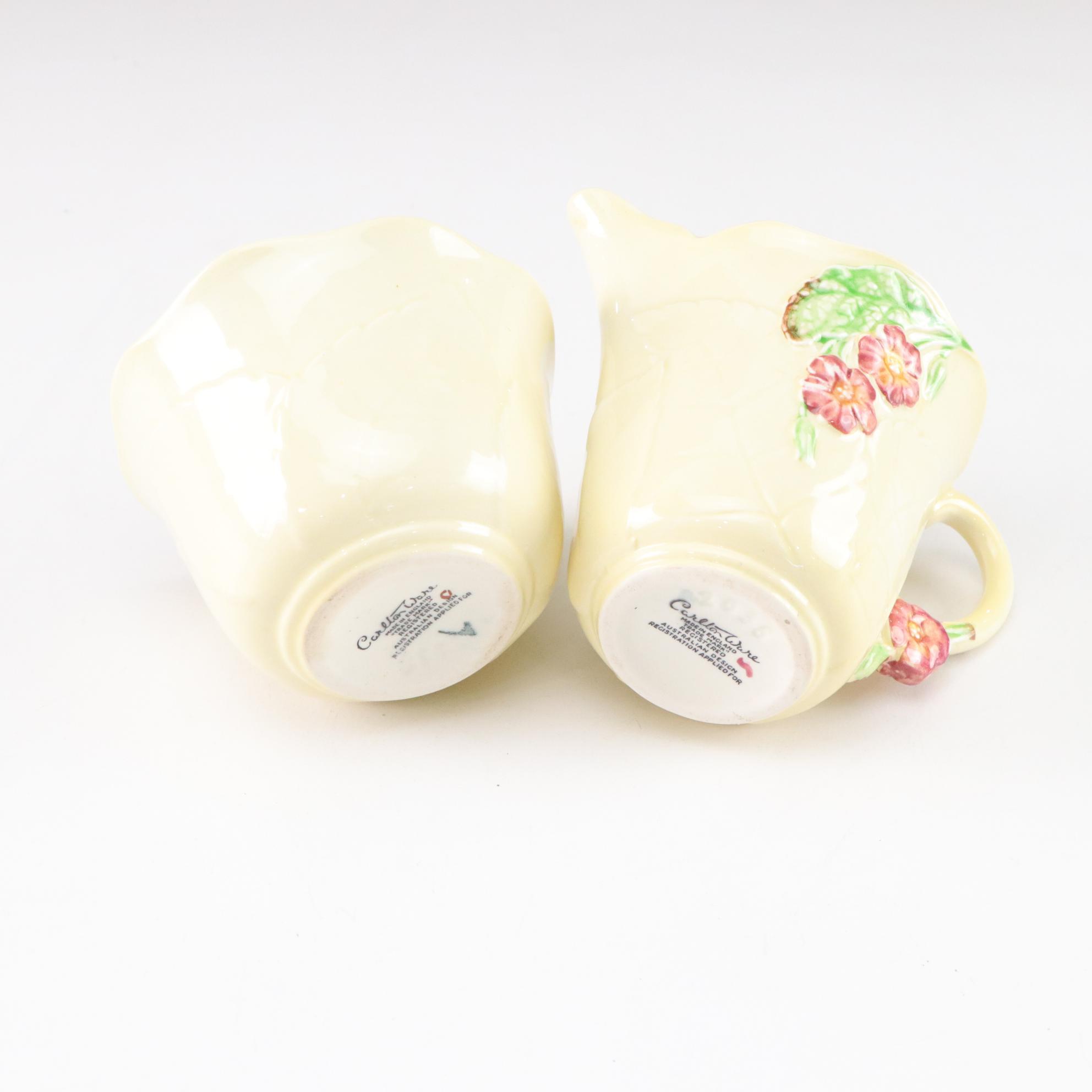 English Carlton Ware "Primula" and "Blackberry" Pitchers & Dishes, 1950s