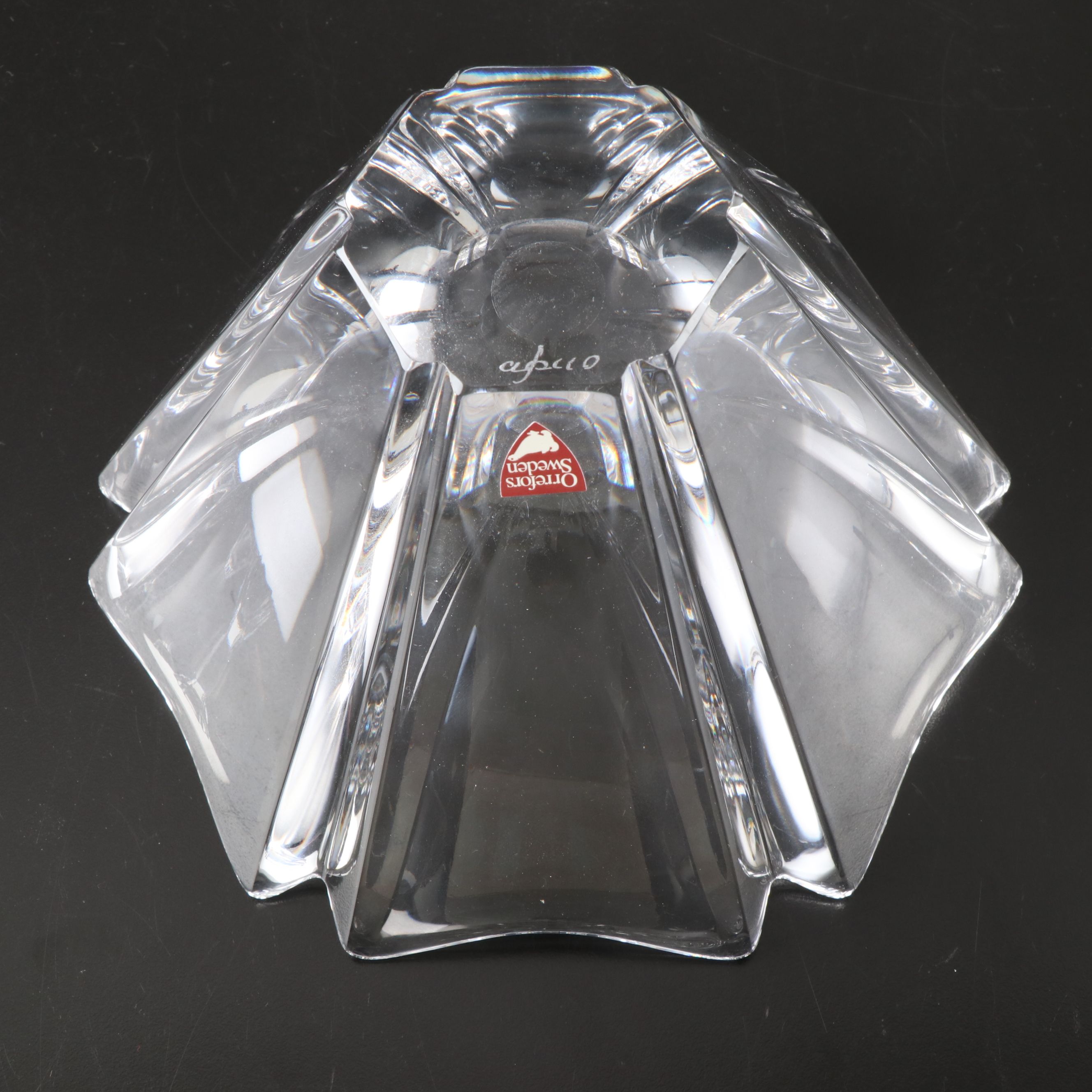 Lars Hellsten for Orrefors "Orion" Round Crystal Bowls