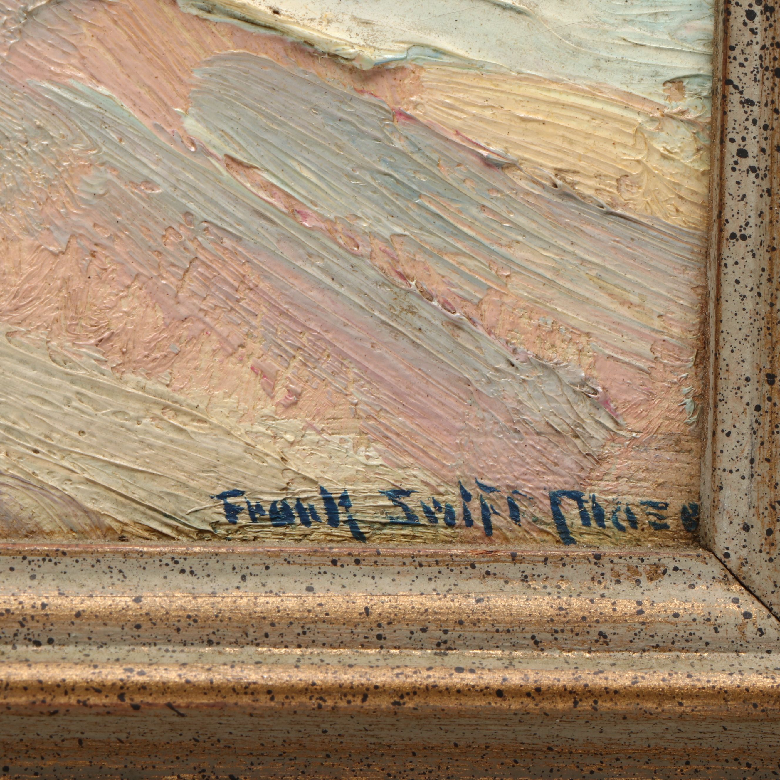 Frank Swift Chase Post-Impressionist Oil Painting of Beach Scene, Early 20th C.