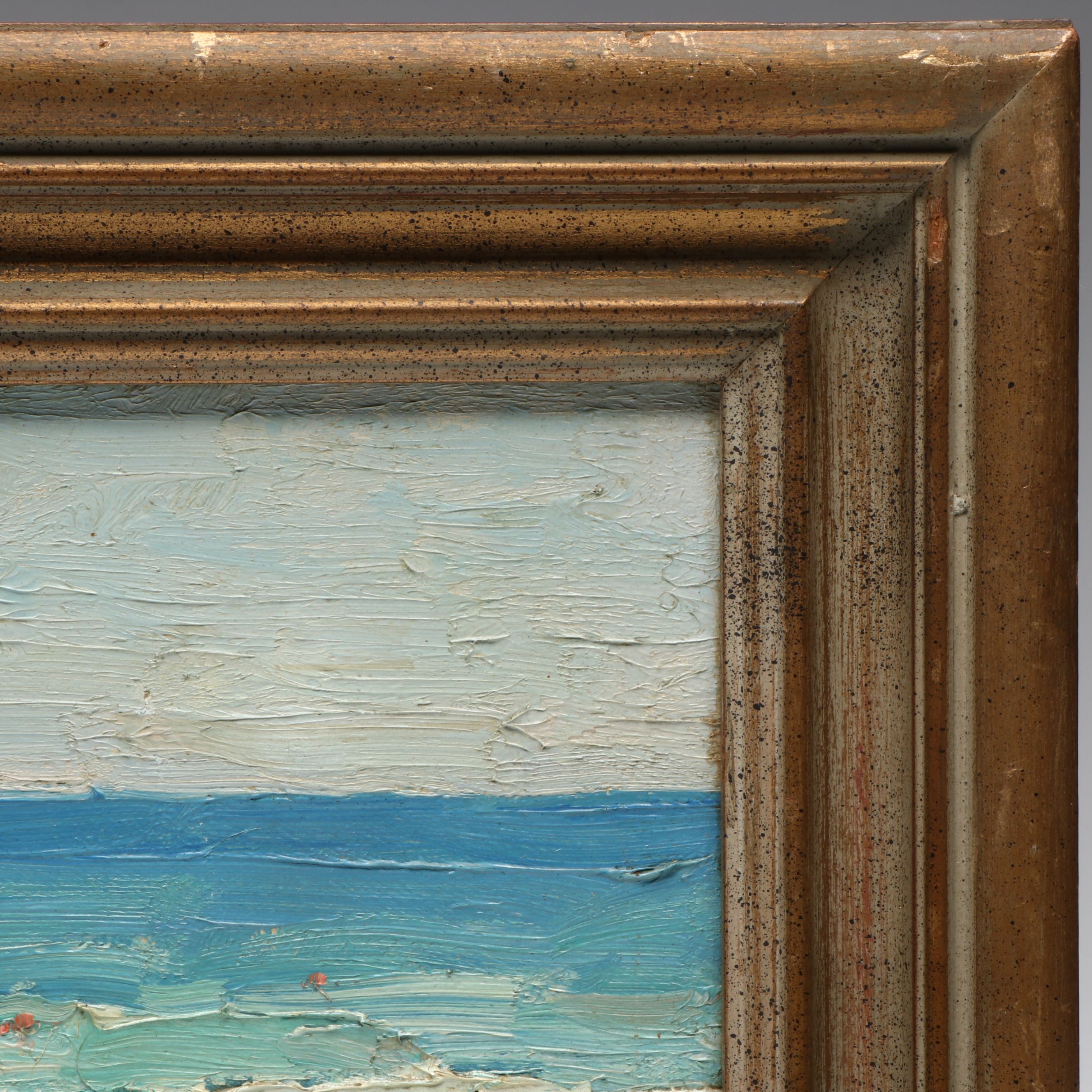 Frank Swift Chase Post-Impressionist Oil Painting of Beach Scene, Early 20th C.