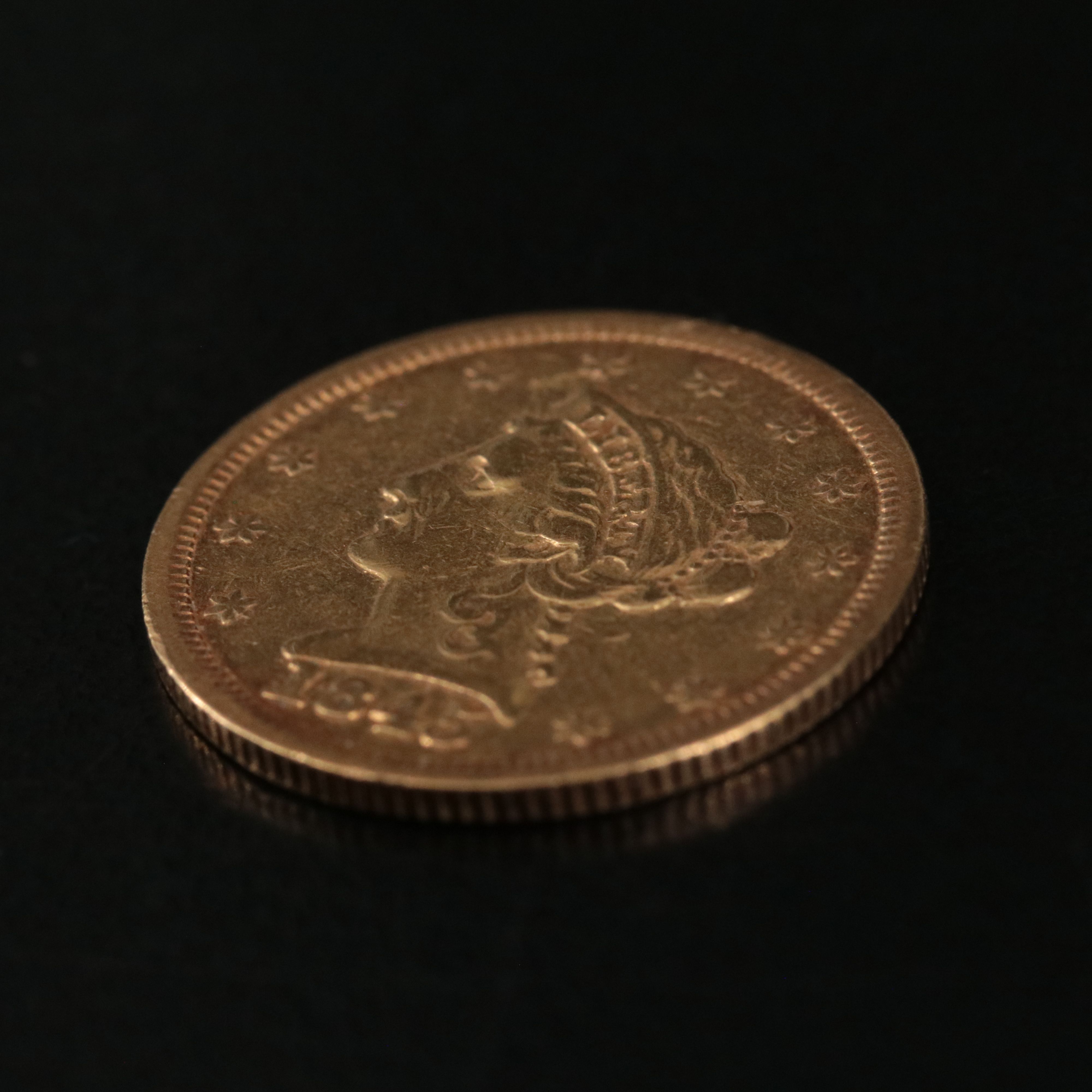 1845 Liberty Head $2.50 Gold Quarter Eagle