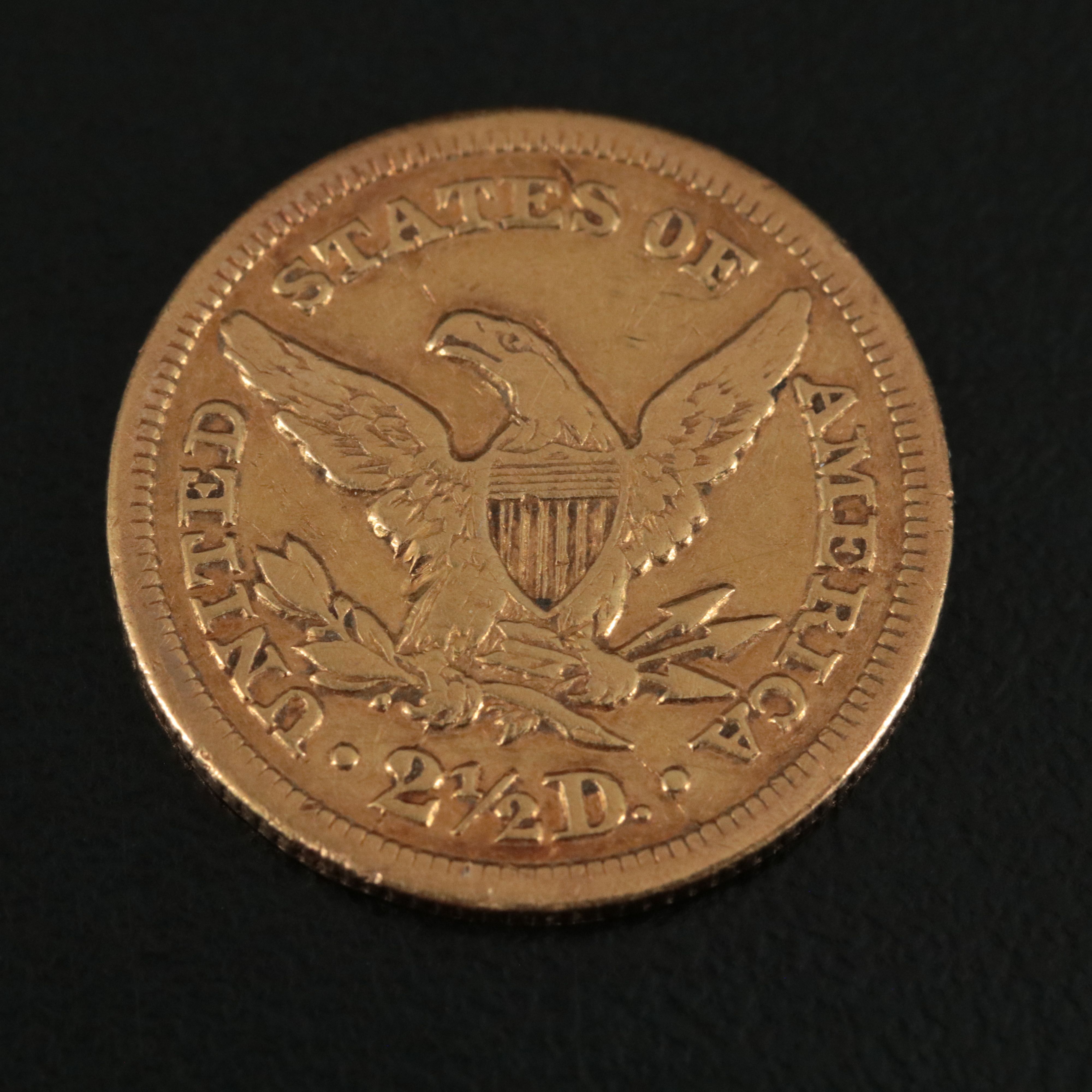 1845 Liberty Head $2.50 Gold Quarter Eagle