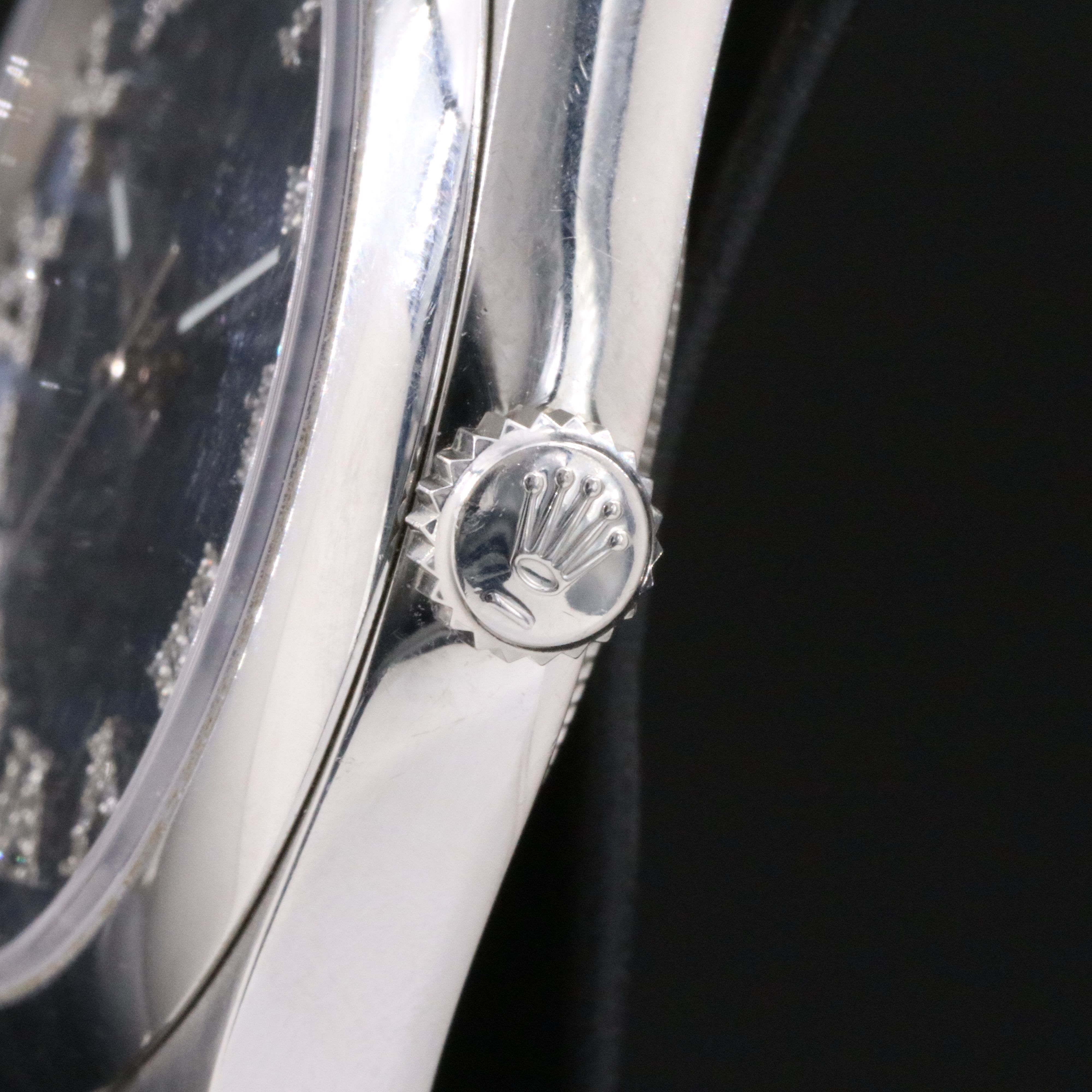 Rolex Oyster Perpetual 114300 Custom Diamond Dial Watch