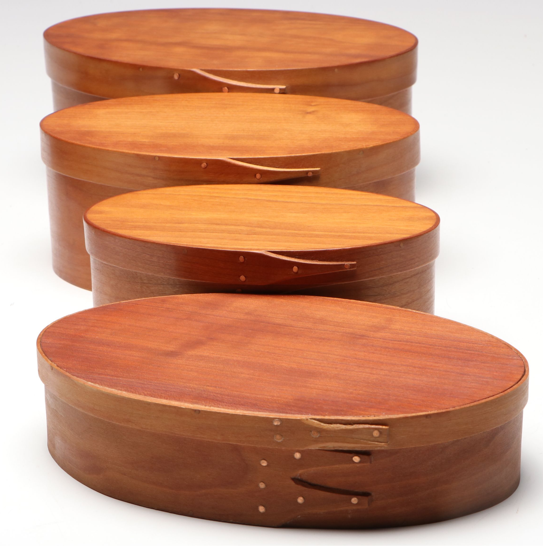 Orleans Carpenters and Other Cherry Wood Shaker Boxes with Divided Carrier