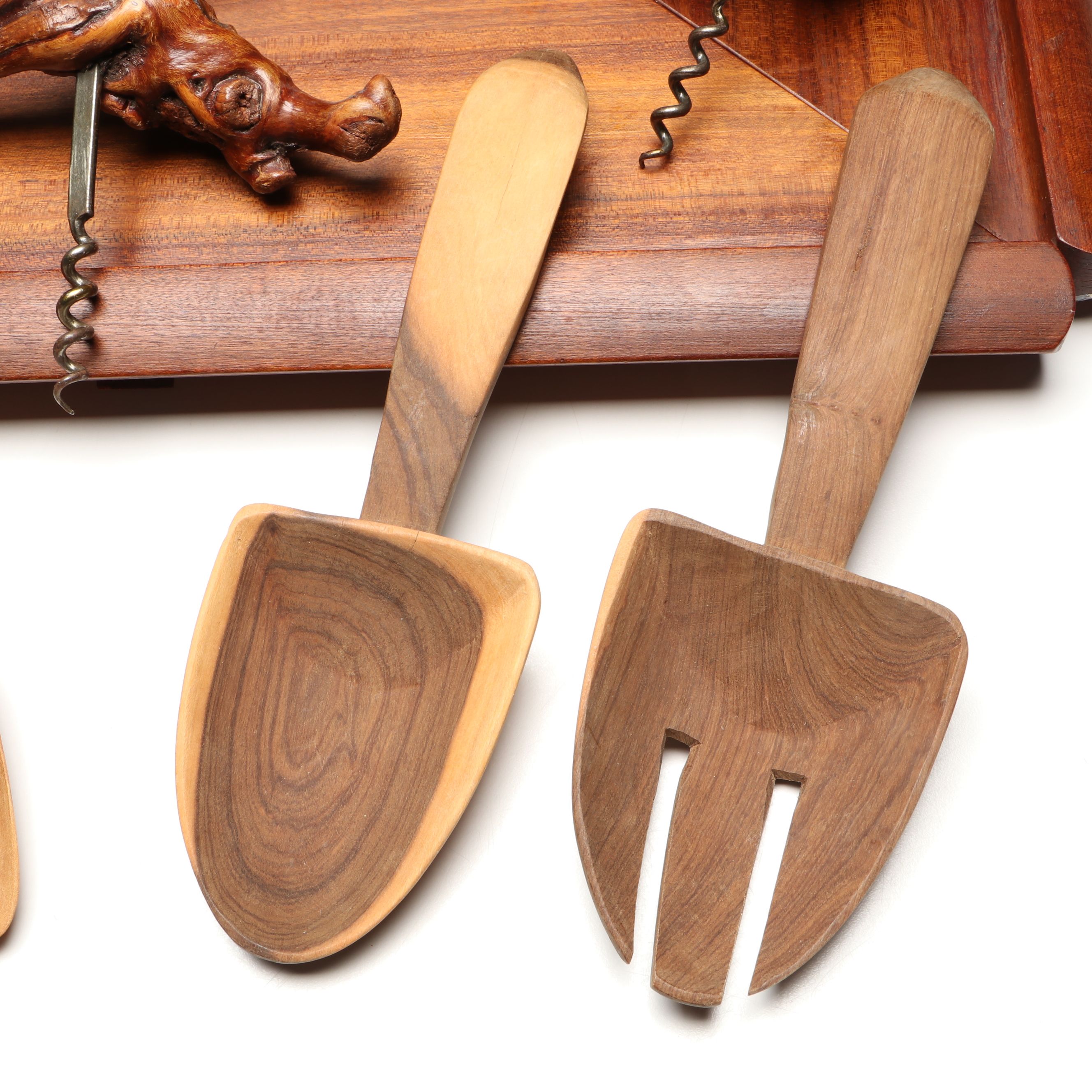 Dansk Teak Salt and Pepper Mills, Serving Trays and Other Wood Kitchenware
