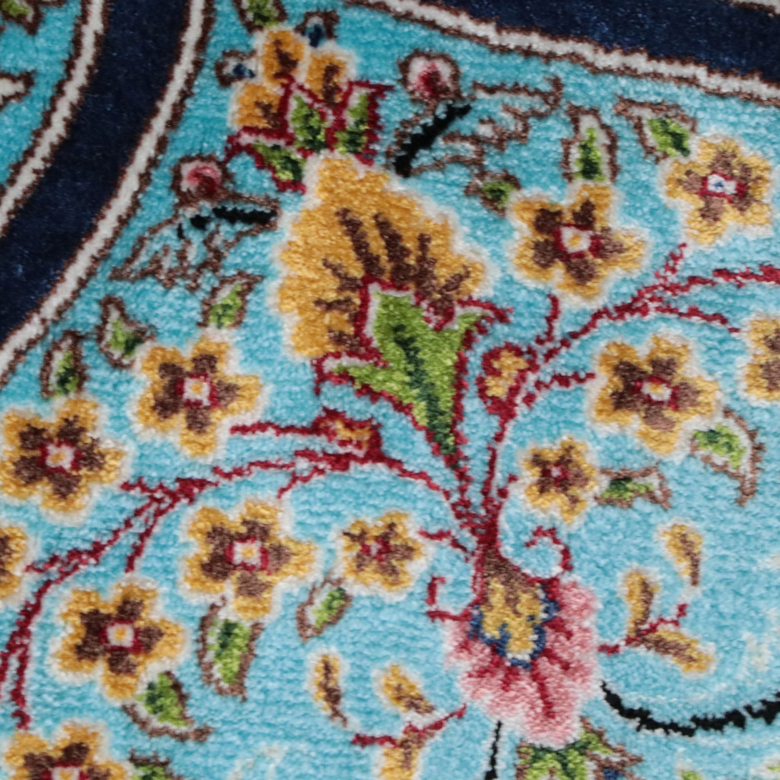 7'11 x 10'4 Machine Made Turkish Qom Silk Area Rug