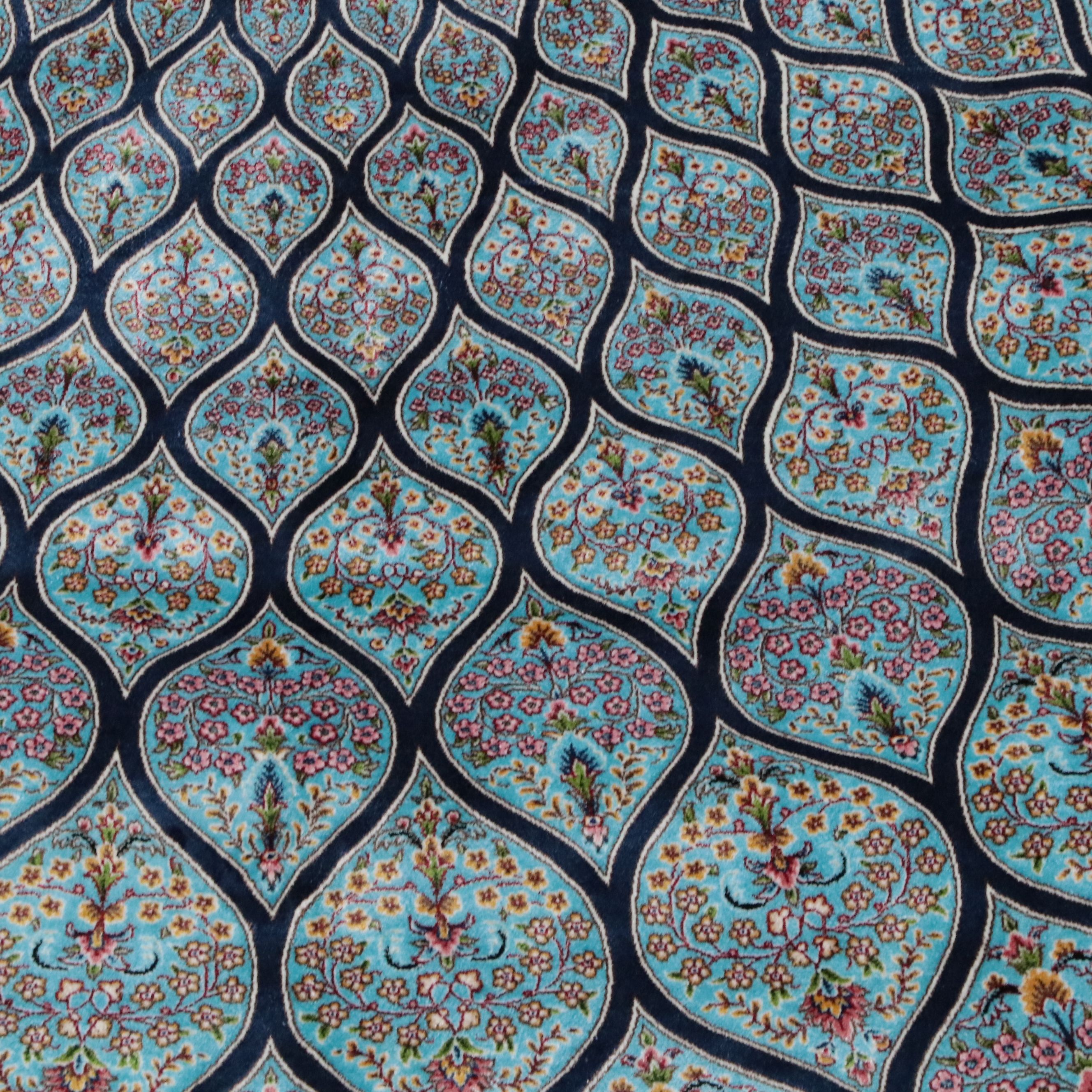 7'11 x 10'4 Machine Made Turkish Qom Silk Area Rug