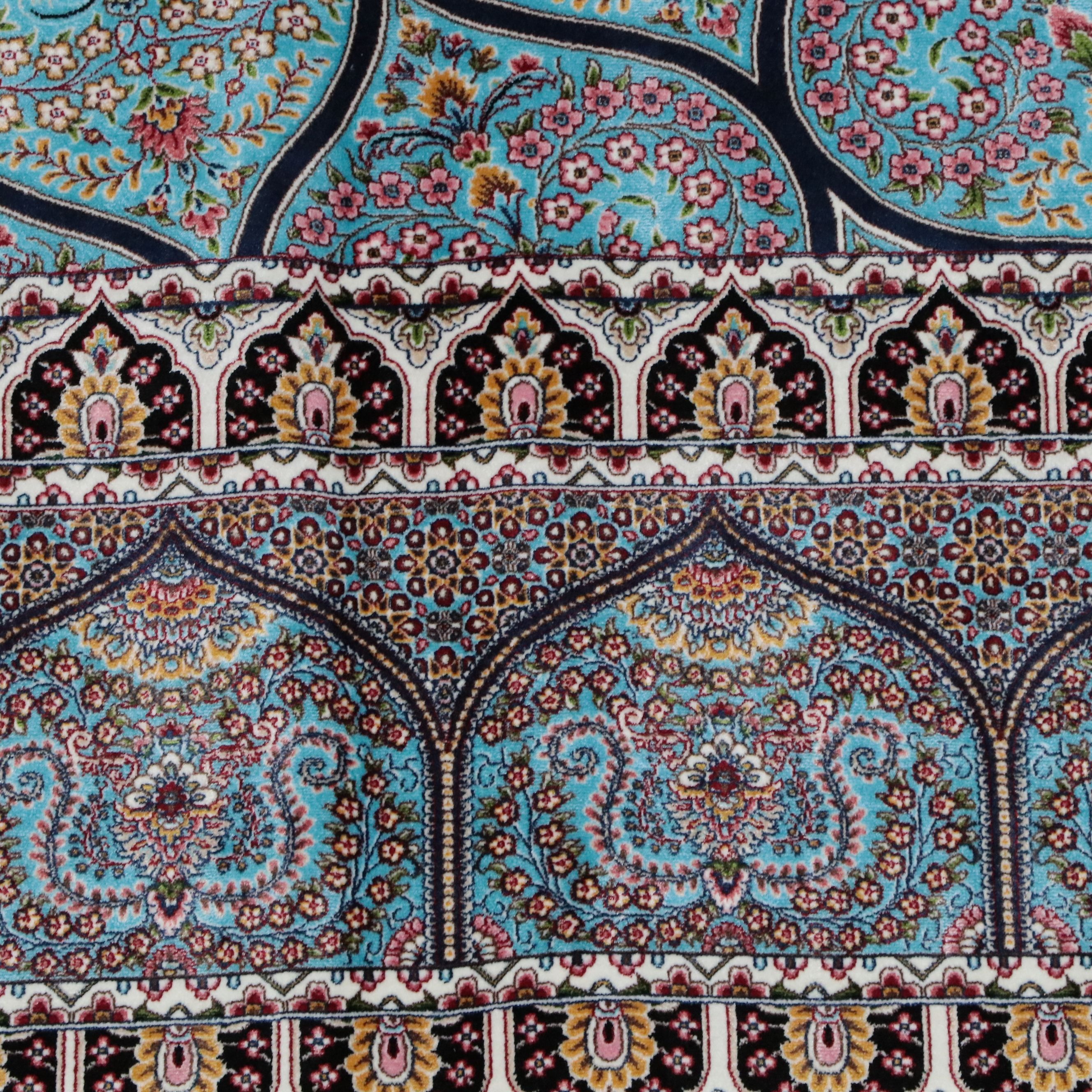 7'11 x 10'4 Machine Made Turkish Qom Silk Area Rug