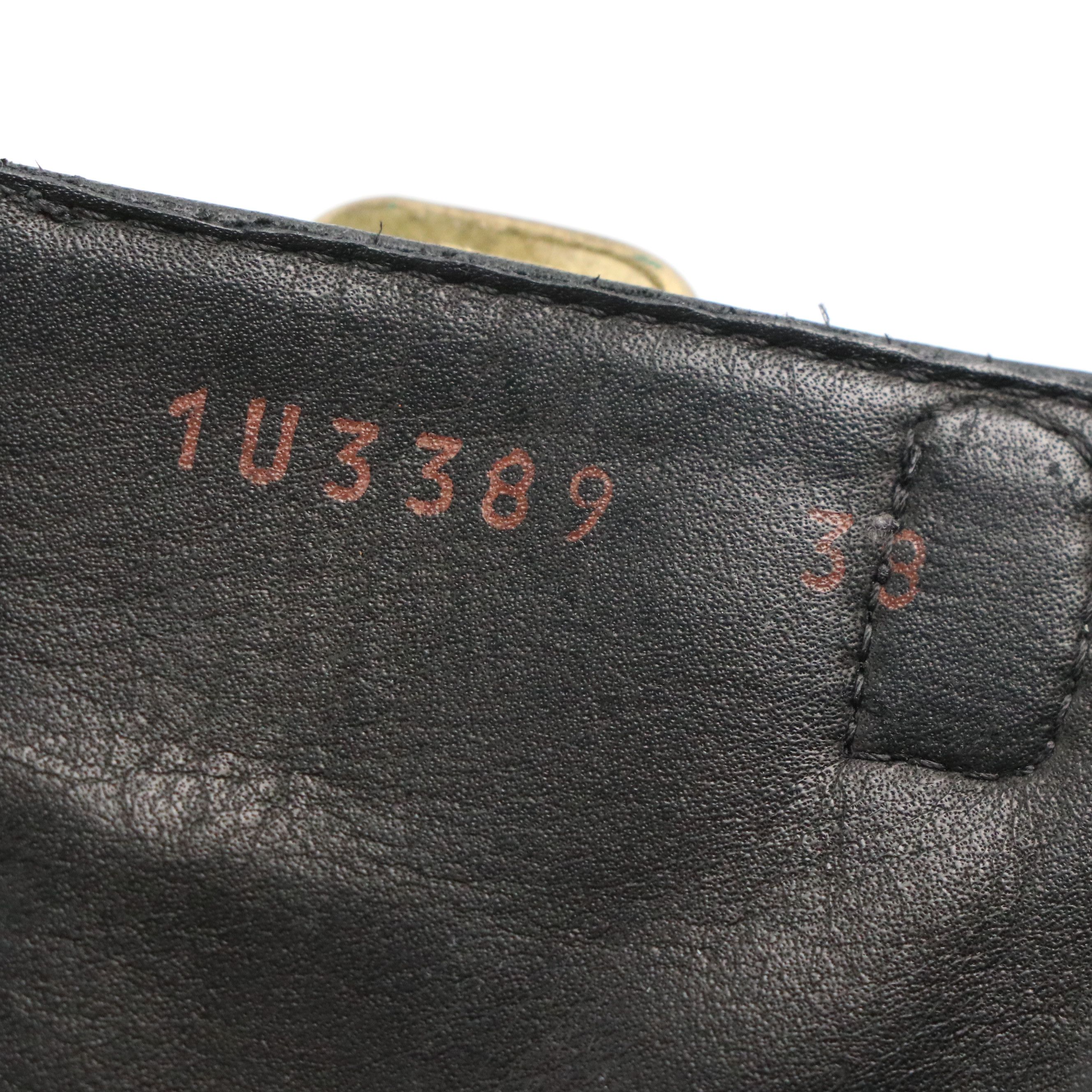 Prada Black Leather Boots with Buckle Detail