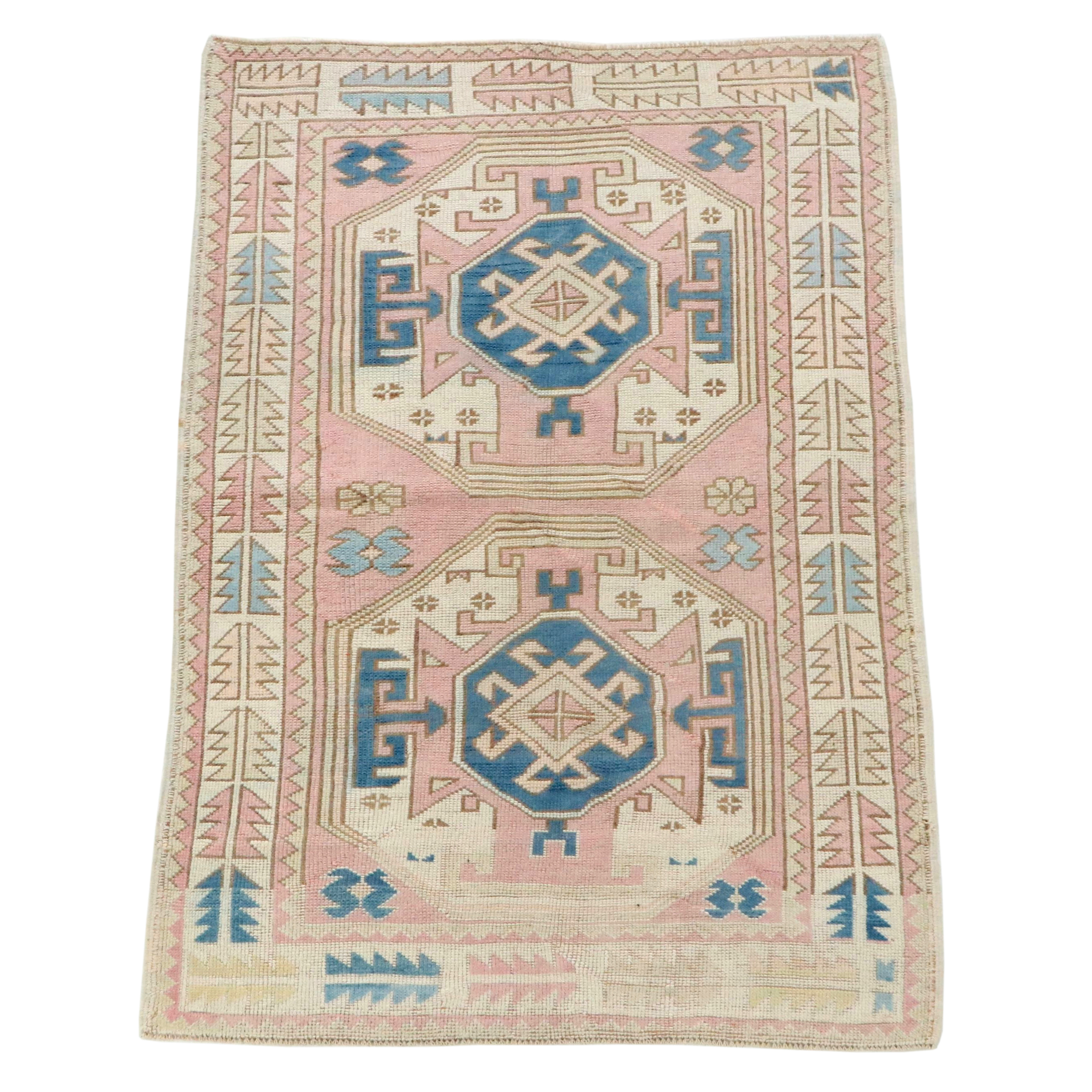 4'1 x 6'7 Hand-Knotted Turkish Oushak Area Rug
