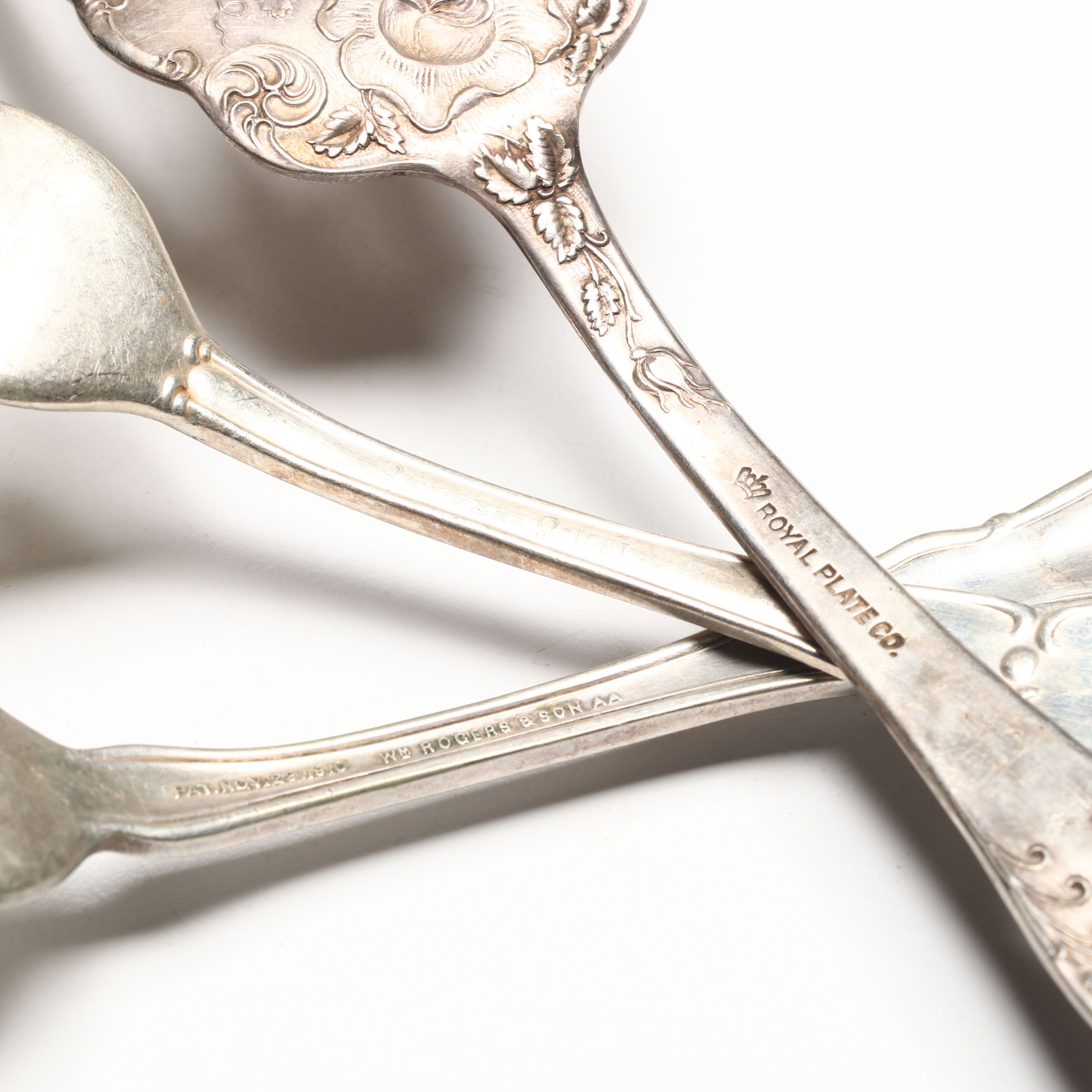 Poole and Leonard Silver Plate Candelabra with More Plate Utensils and Tableware