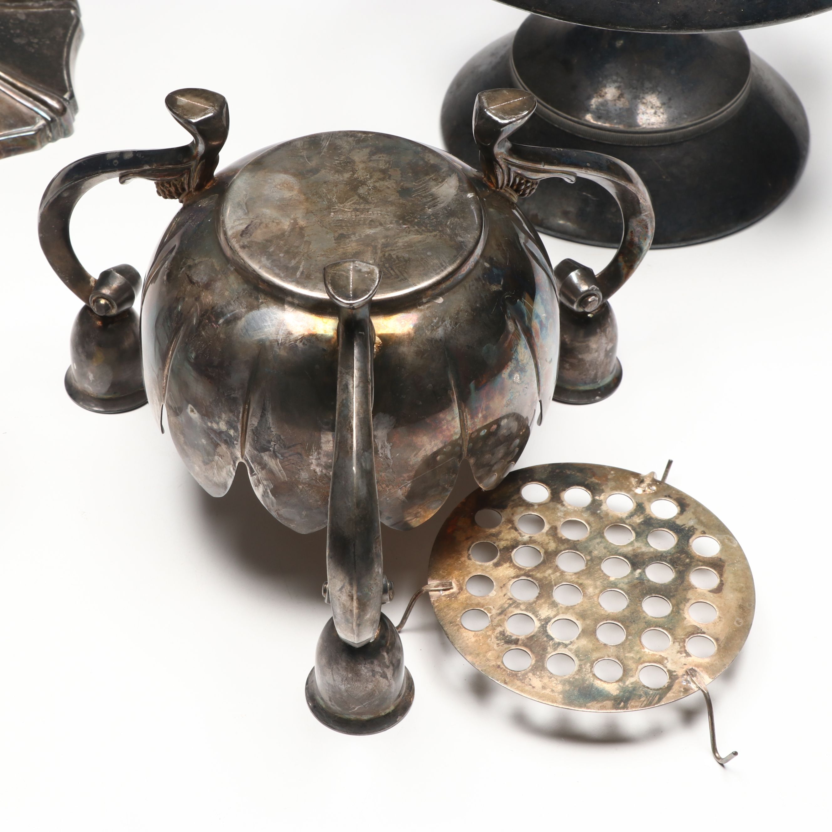 Poole and Leonard Silver Plate Candelabra with More Plate Utensils and Tableware