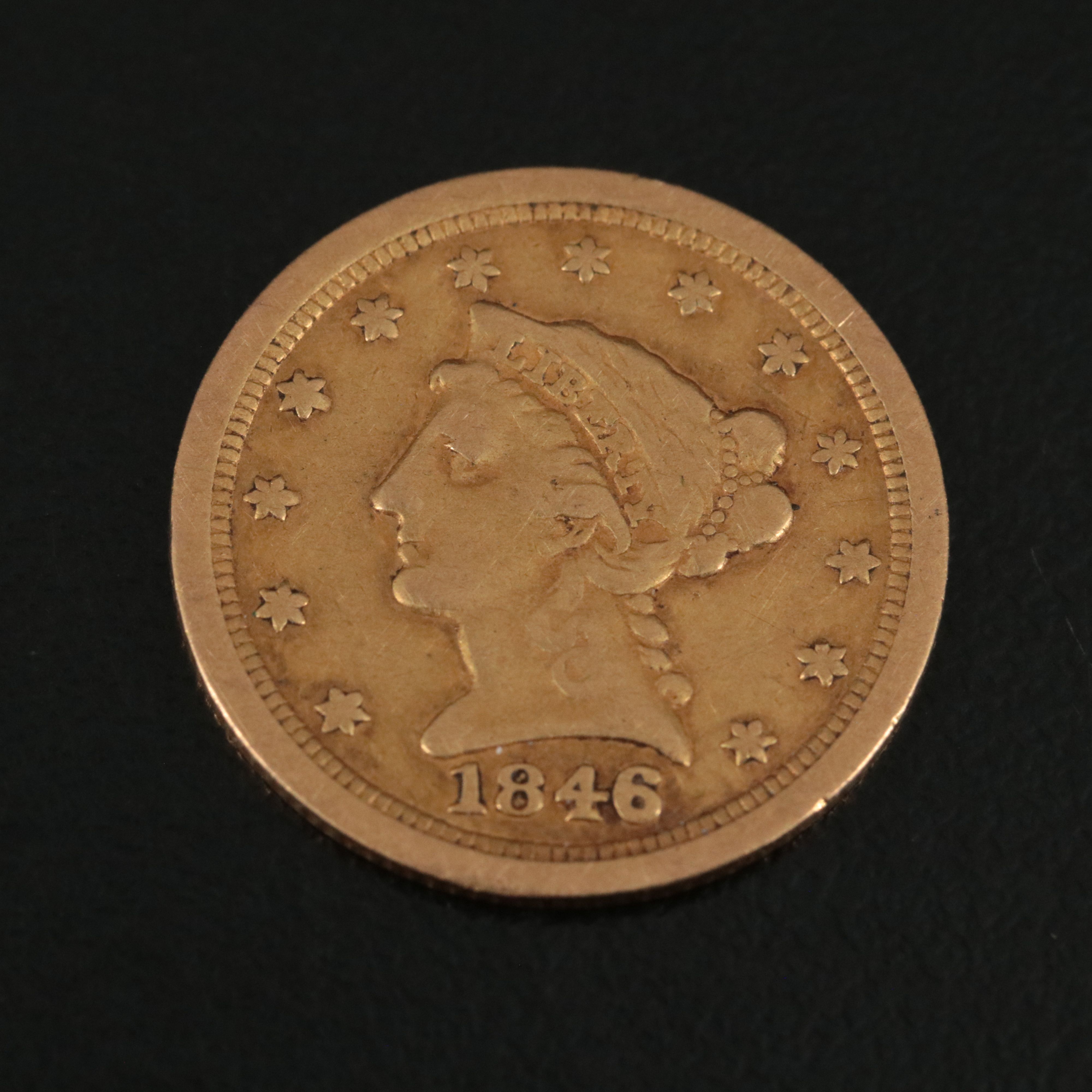 1846-O Liberty Head $2.50 Gold Quarter Eagle