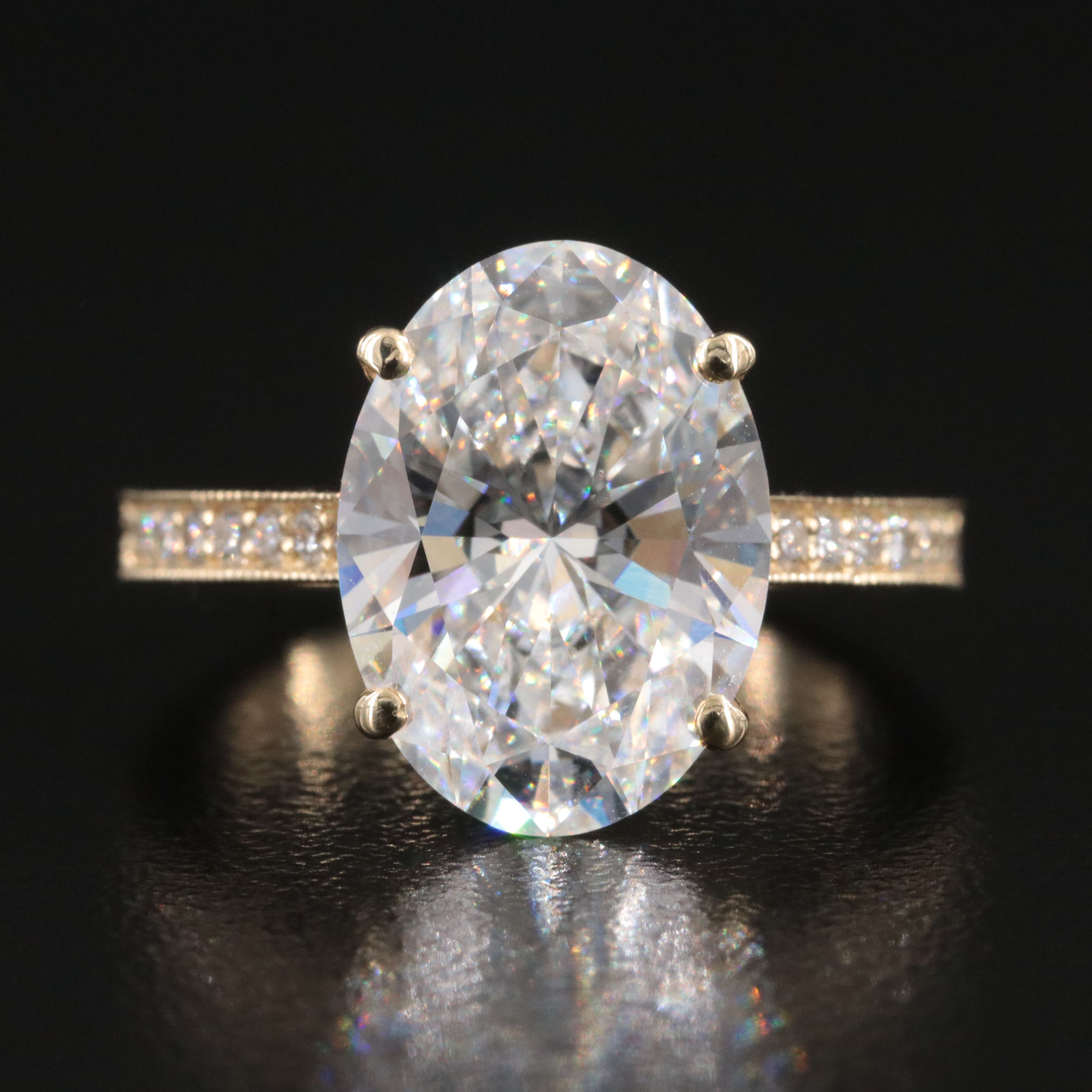 14K 5.26 CTW Lab Grown Diamond Ring with IGI Report