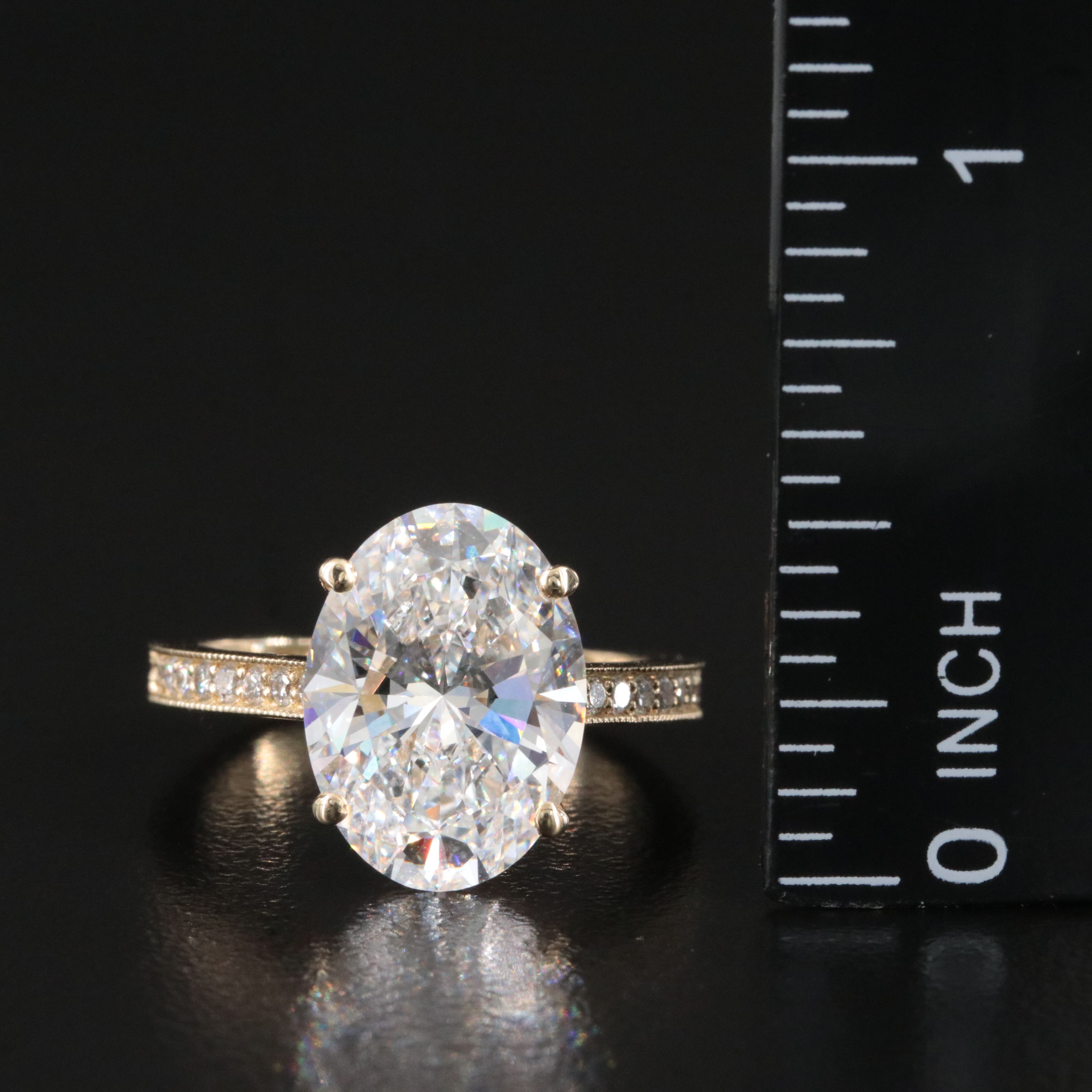14K 5.26 CTW Lab Grown Diamond Ring with IGI Report