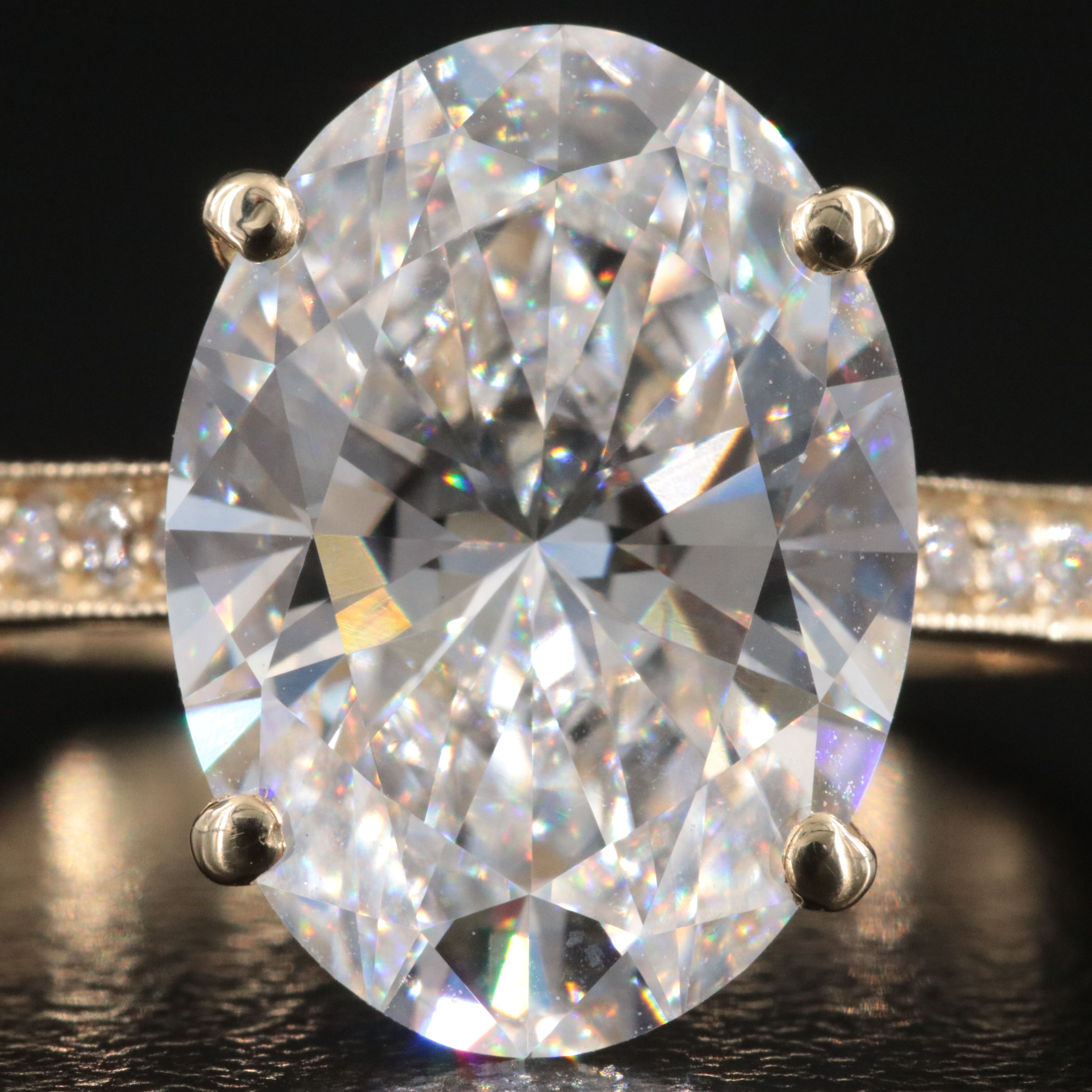 14K 5.26 CTW Lab Grown Diamond Ring with IGI Report