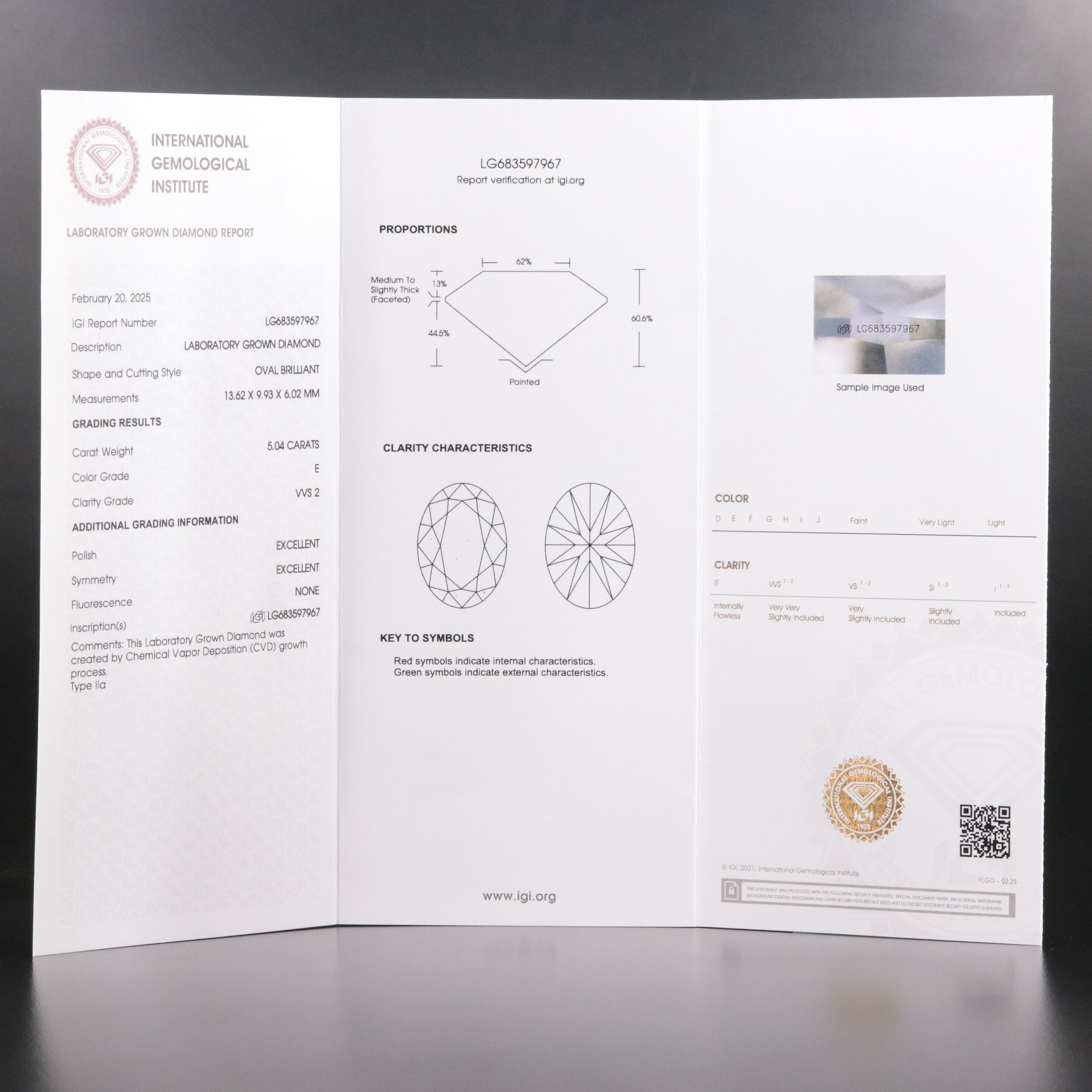 14K 5.26 CTW Lab Grown Diamond Ring with IGI Report