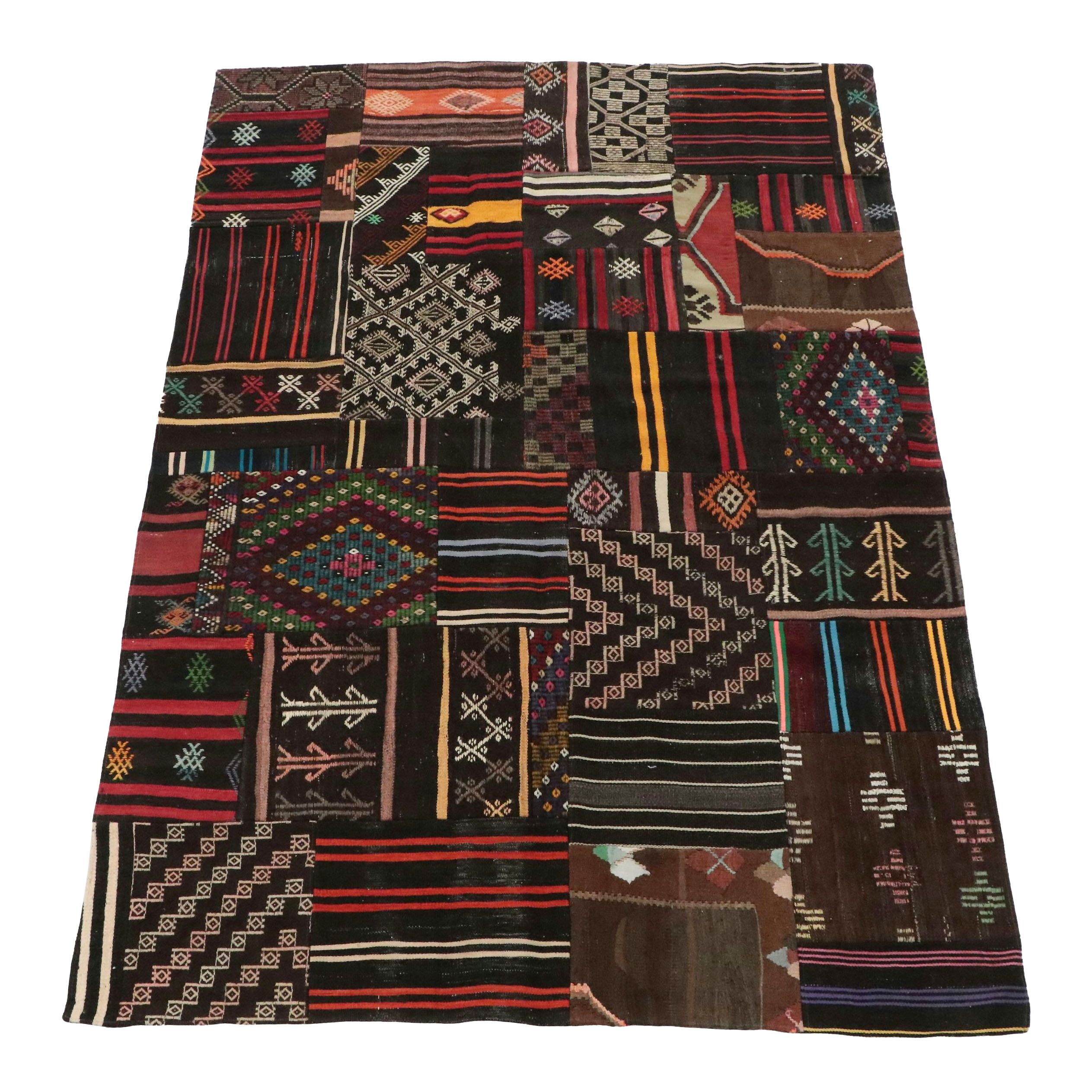 6'8 x 9'9 Handmade Turkish Patchwork Area Rug