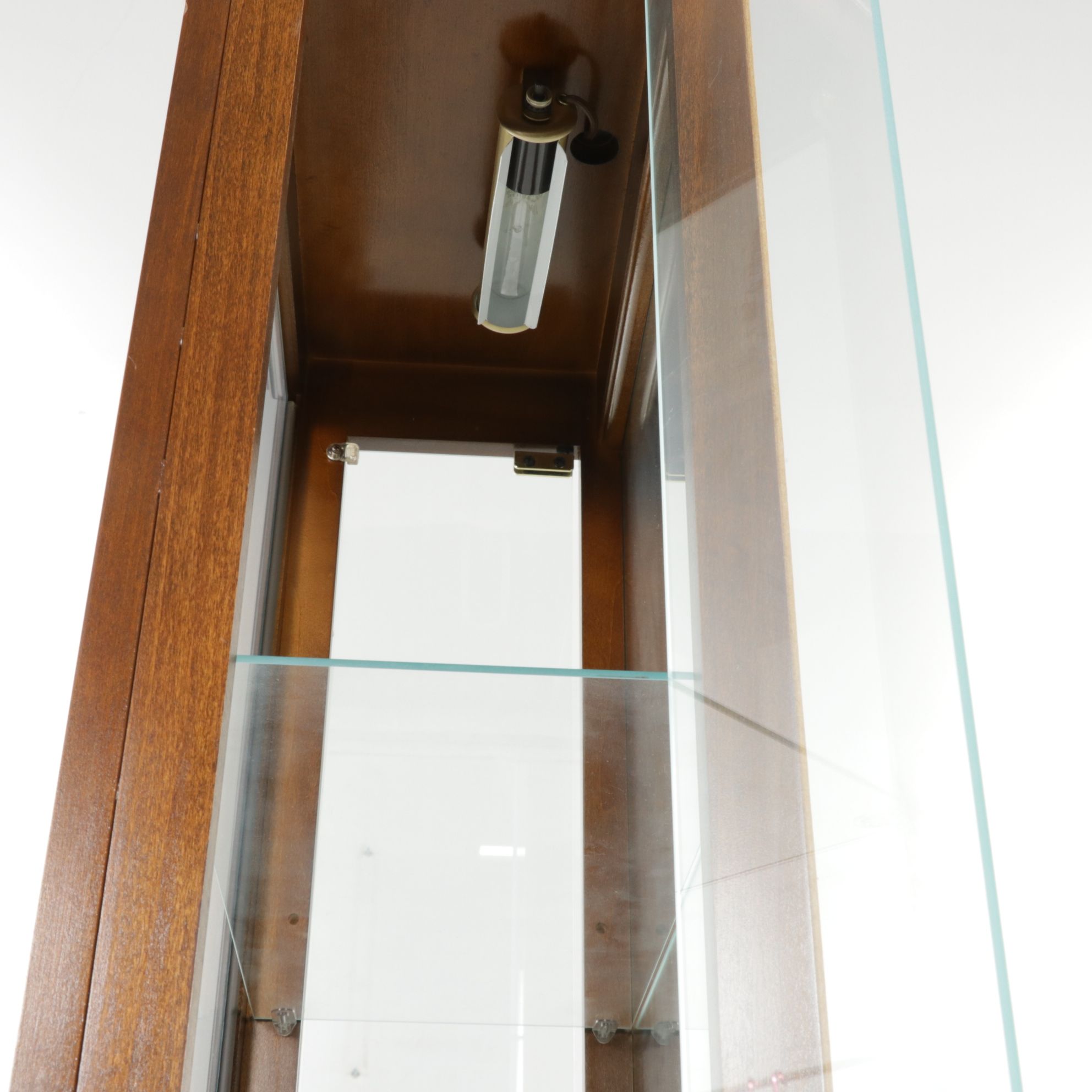 Cherry Illuminated Curio Cabinet, 21st Century