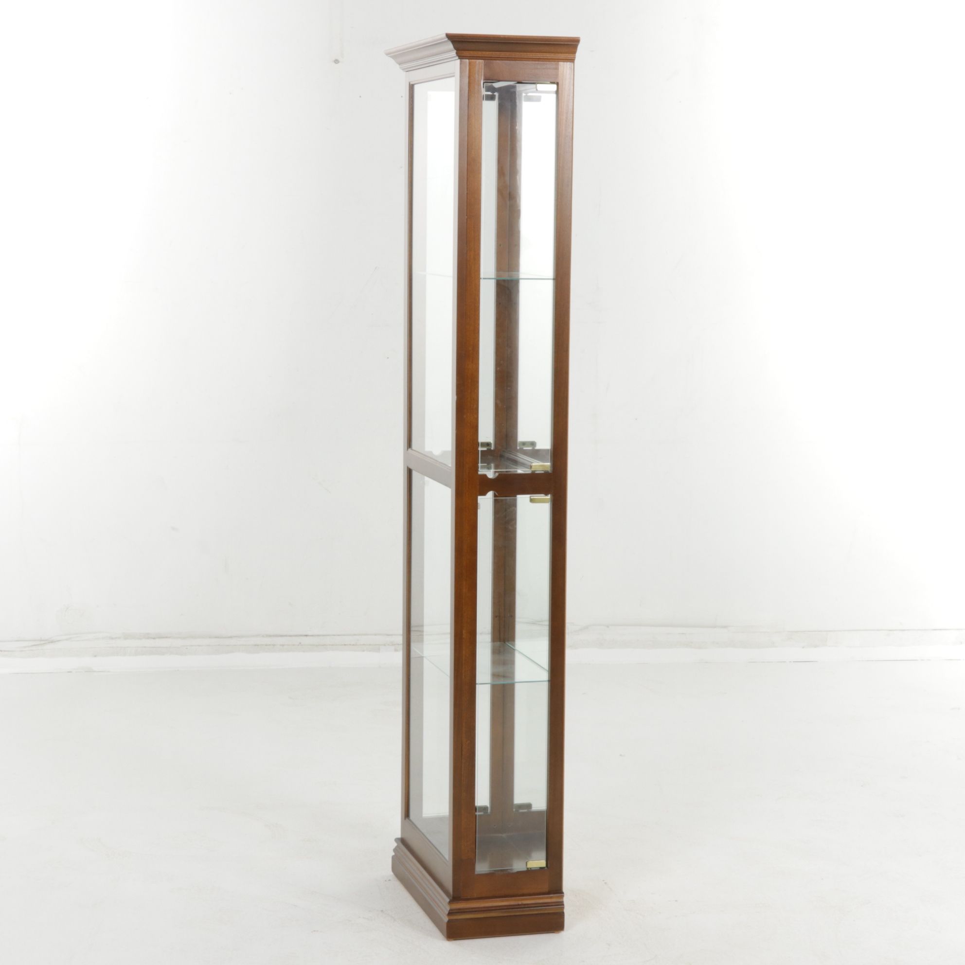 Cherry Illuminated Curio Cabinet, 21st Century