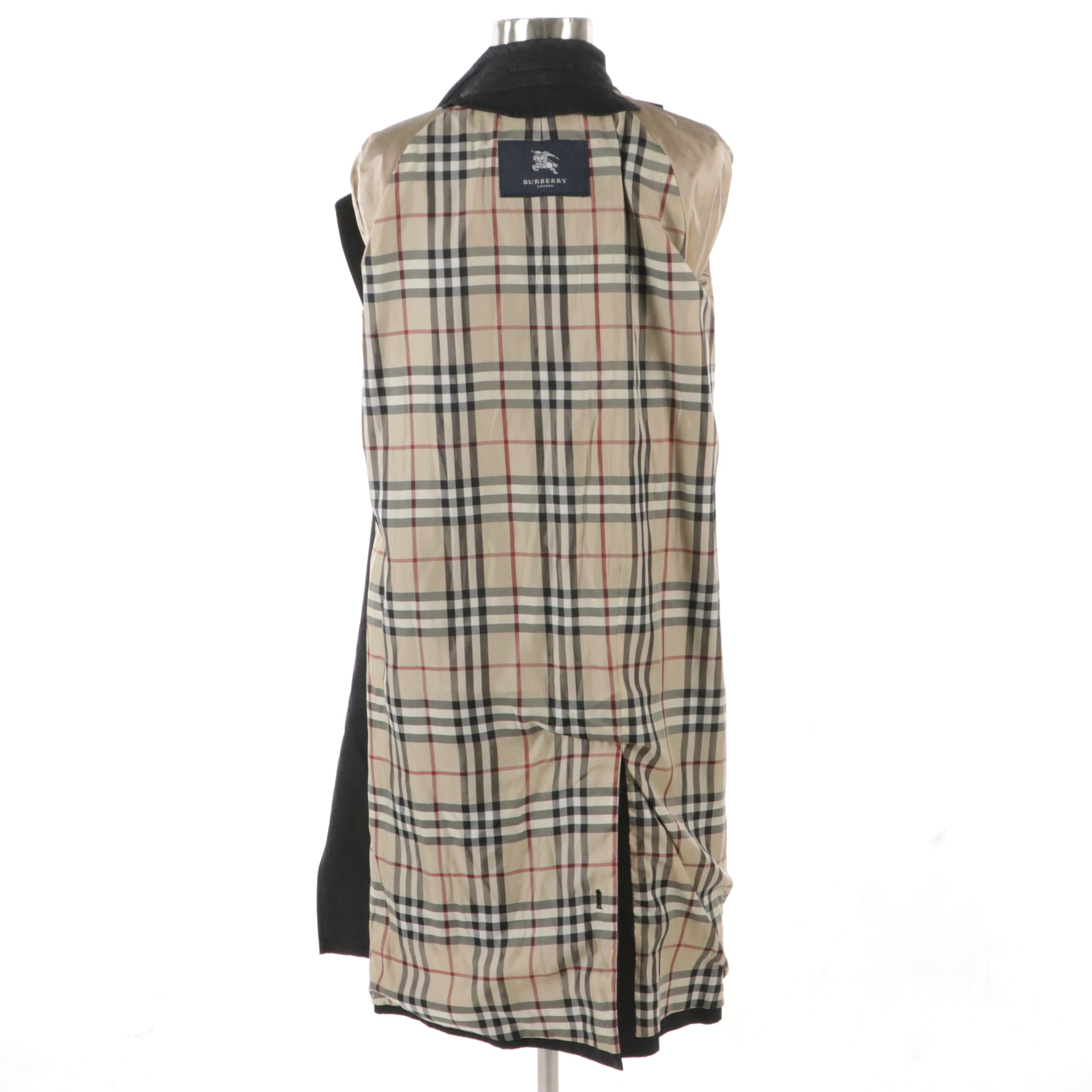 Burberry London Double-Breasted Trench Coat in PU Coated Cotton